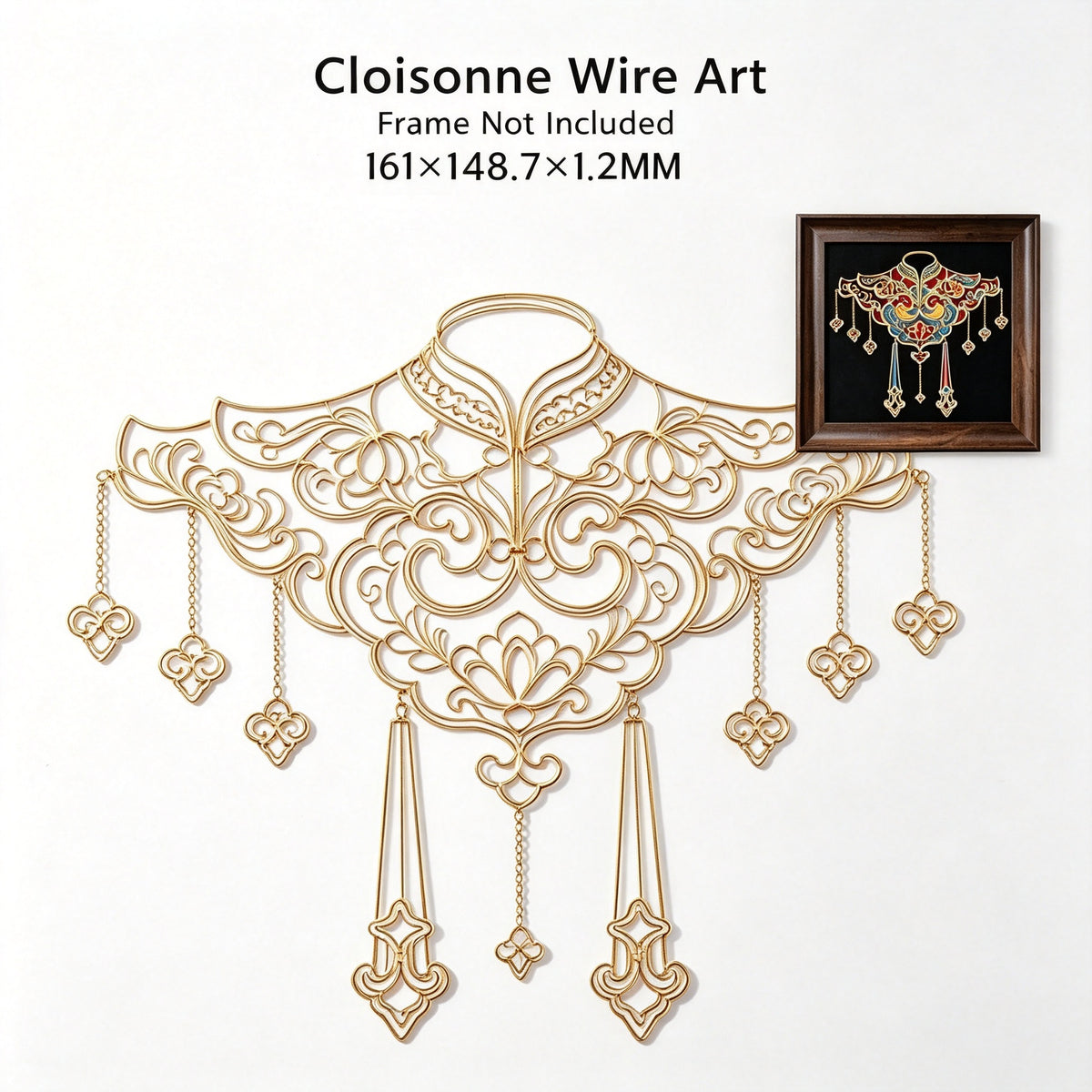 PXWG Chinese Cloud Shoulder Cloisonne DIY Craft Kit Non‑Heritage Enamel Wire Painting Handmade Cultural Activity Gift Home Wall Decor Ornament