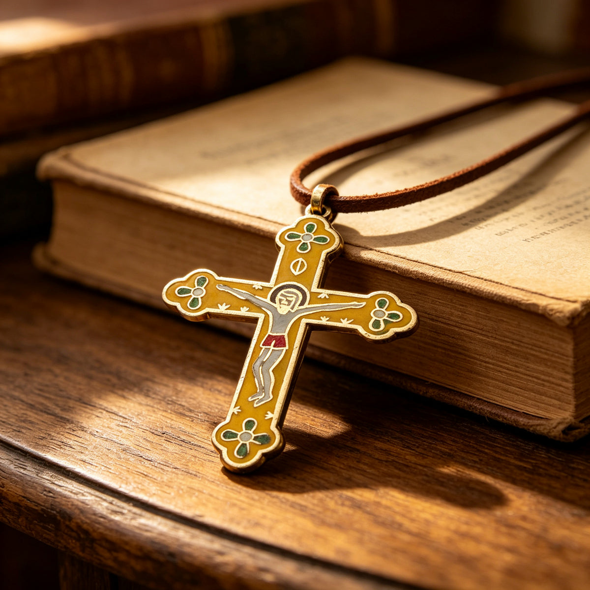 JCJ Vintage Cloisonne Cross Pendant Enamel Charms DIY Jewelry Making