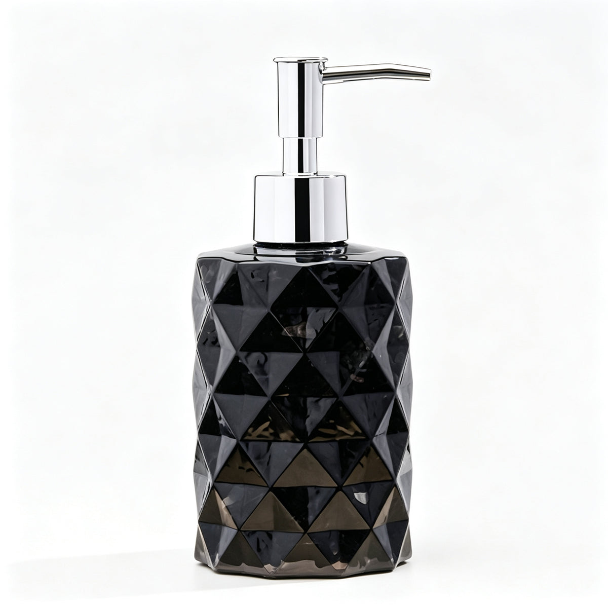 RYS Natural Crystal Chips Resin Soap Dispenser, Press‑Type Refillable Lotion Bottle for Bathroom Vanity Decor