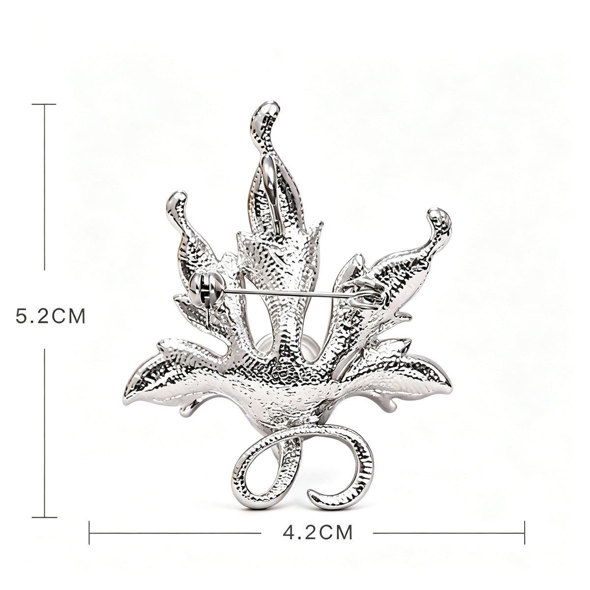 QZY Minimalist Maple Leaf Pearl Rhinestone Brooch, Electroplated Alloy Pin for Women Daily & Winter Outfits