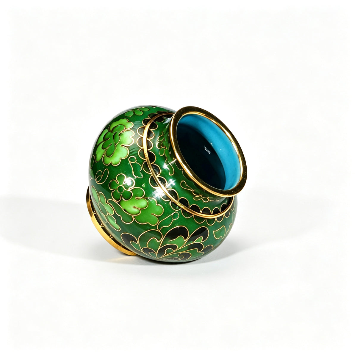 JCJ Hand‑made Chinese Cloisonné Jar, 3‑inch Copper‑bodied Filigree Enamel Decorative Ornament, Traditional Collectible Craft Gift