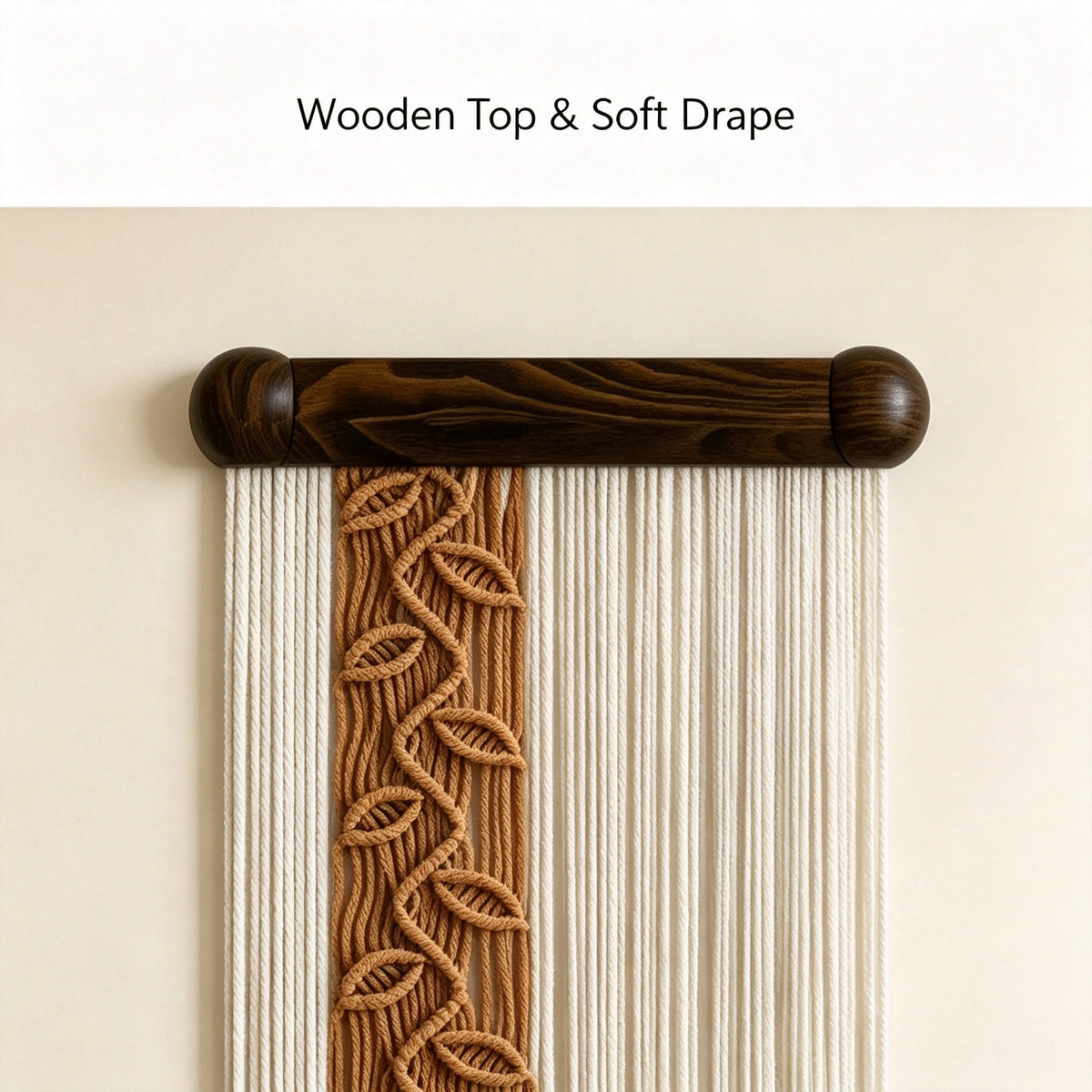 JXG Custom Handwoven Leaf Tassel Wall Hanging Cotton Wooden Board Boho Macrame Wall Decor for Home Decoration