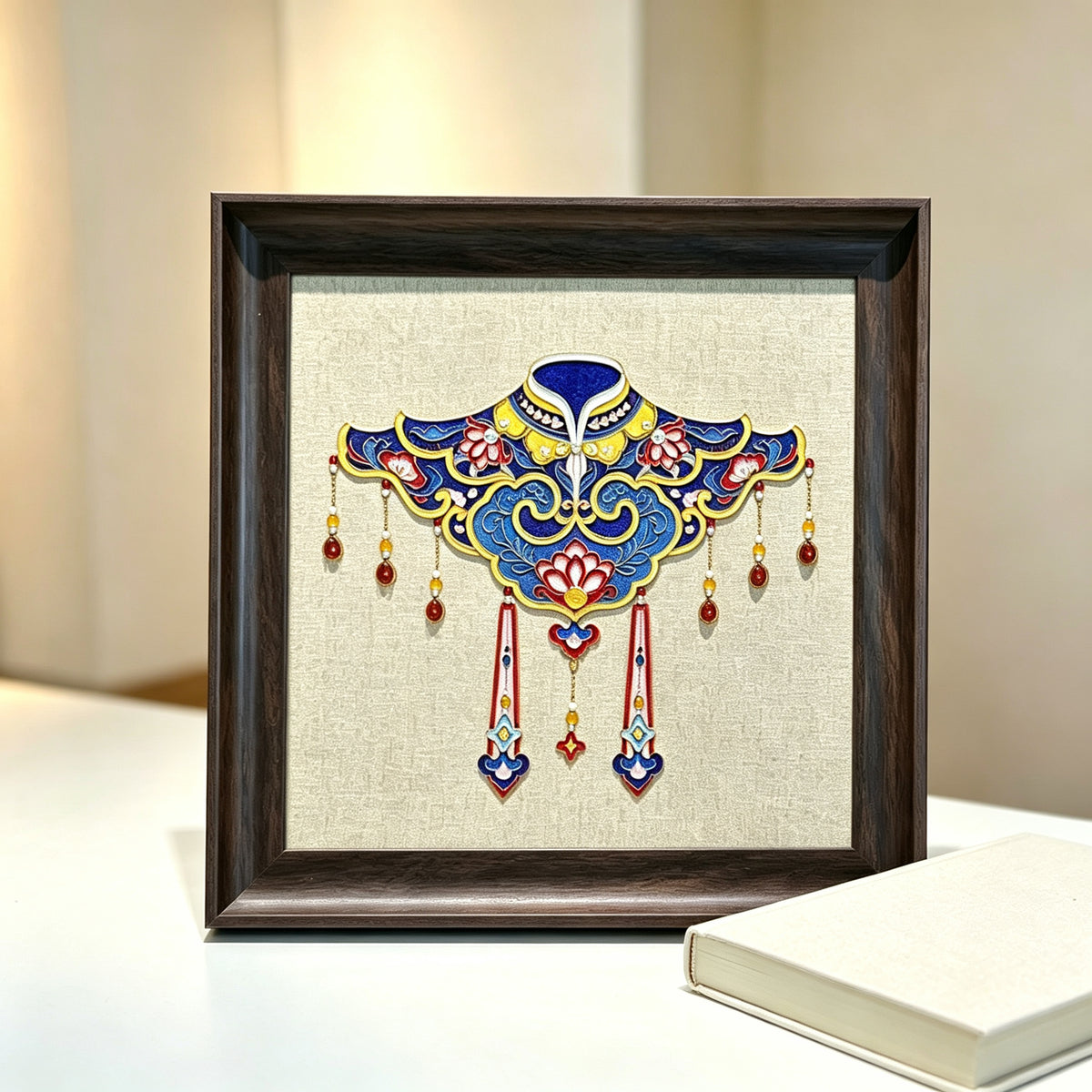 PXWG Chinese Cloud Shoulder Cloisonne DIY Craft Kit Non‑Heritage Enamel Wire Painting Handmade Cultural Activity Gift Home Wall Decor Ornament