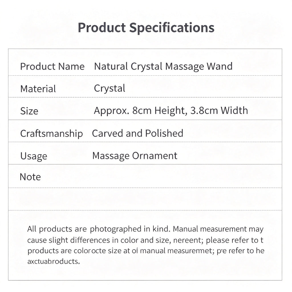 RYS Hand‑Polished Natural Crystal Bulb Massage Wand for Personal Self‑Care