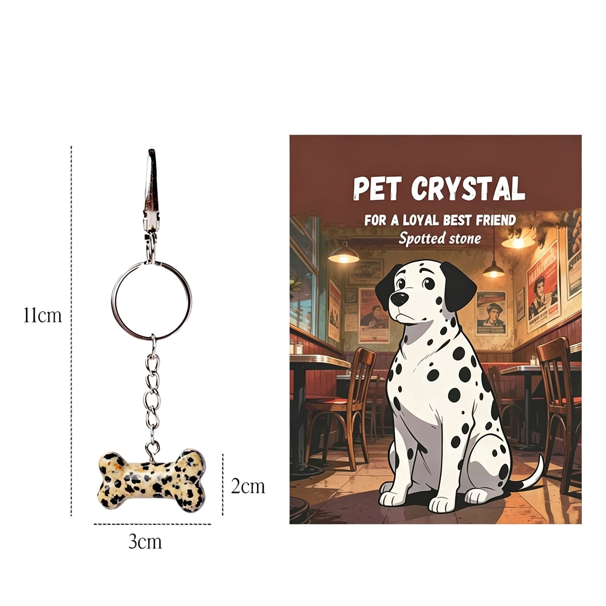 RYS Natural Crystal Bone Pet Keychain / Bag Charm