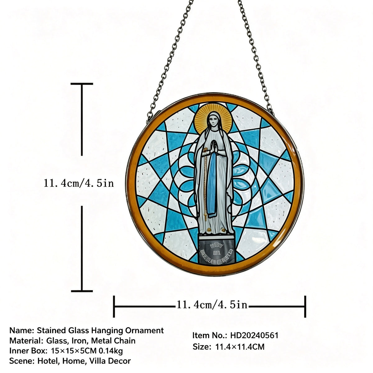 YAP Stained Glass Hanging Ornament Window Suncatcher Home Villa Wall Hanging Decor