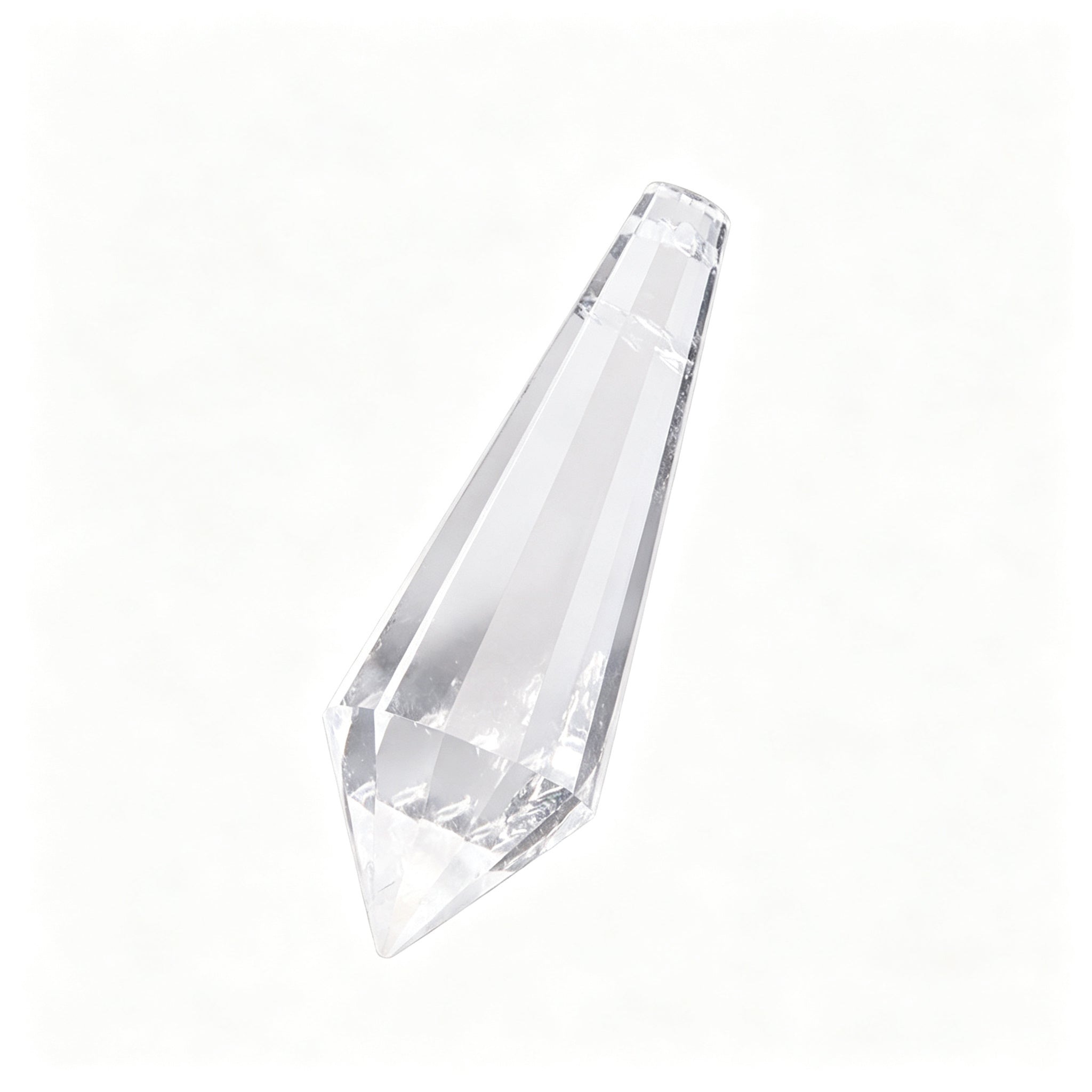 RYS 12 Facet Natural Crystal Pendulum Pendant, Raw Stone Dowsing Pendulum for Meditation Divination, Healing Crystal Jewelry