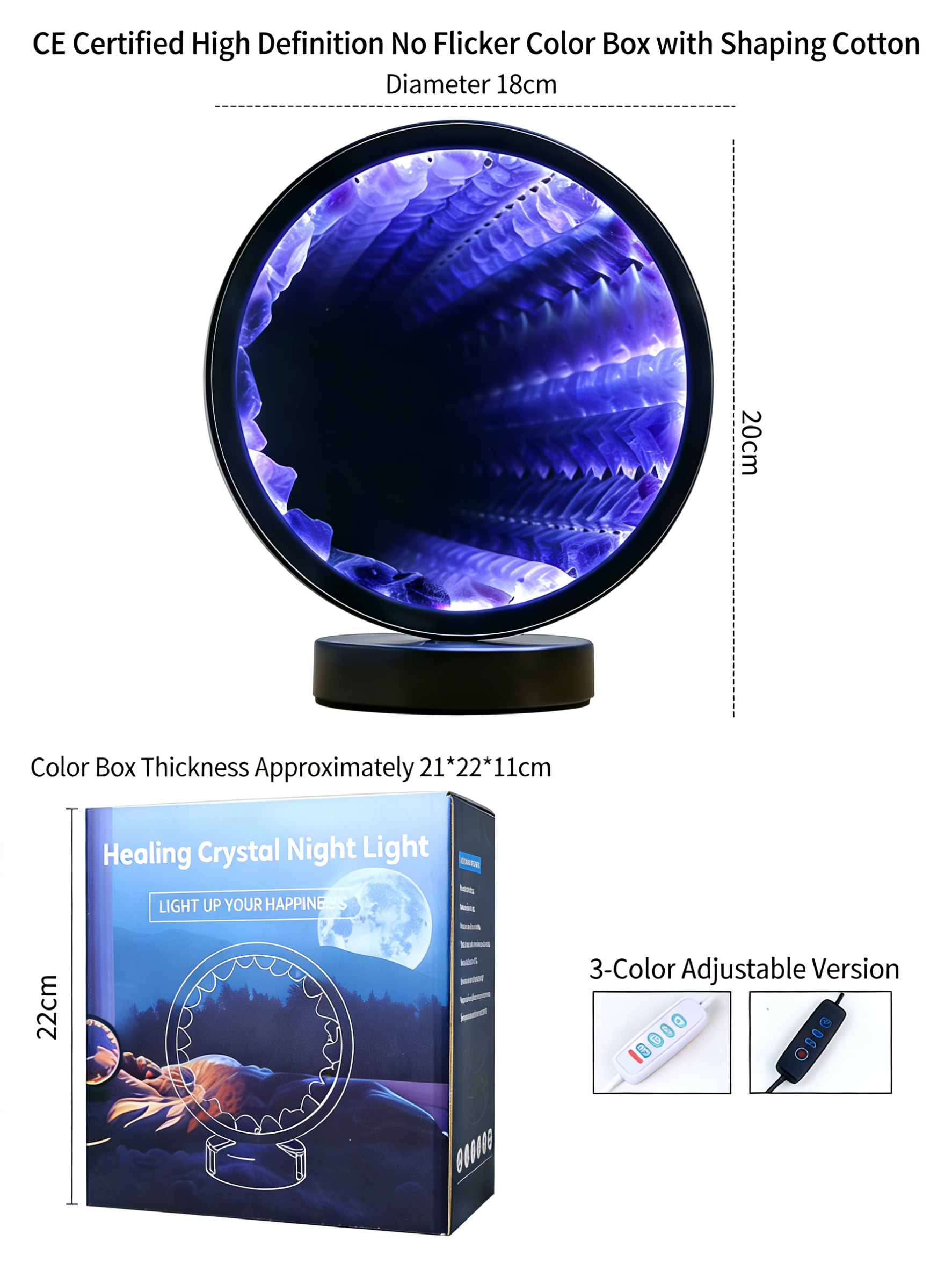 RYS Crystal Abyss Mirror Night Light | 2-in-1 Makeup Mirror & Ambient Lamp