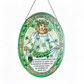 YAP Stained Glass Suncatcher Hanging Ornament, Angel Clover Window Wall Decor, Pastoral Home Gift