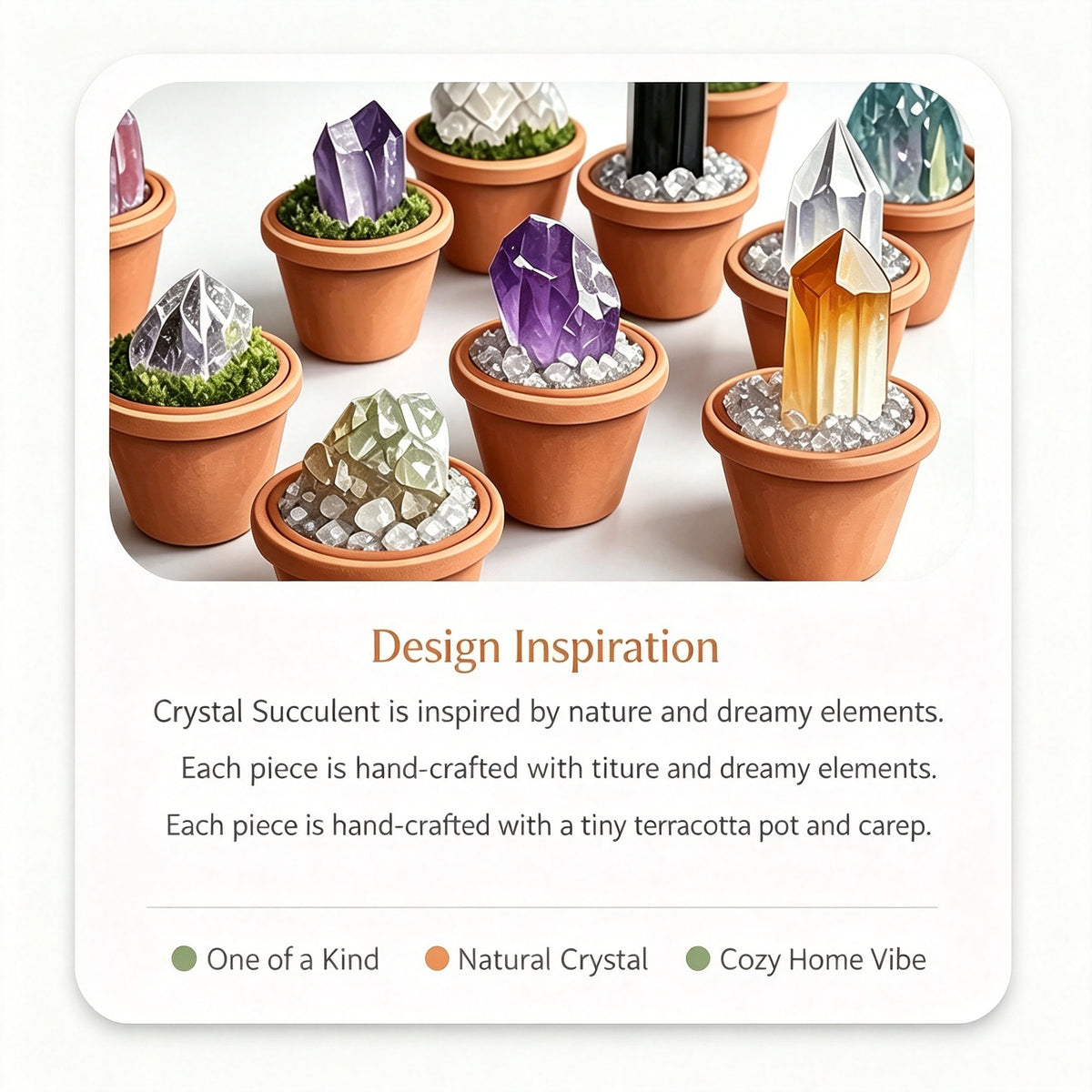 RYS Natural Crystal Raw Ore Ceramic Pot Bonsai, Gemstone DIY Potted Ornament, Home Desktop & Car Decor