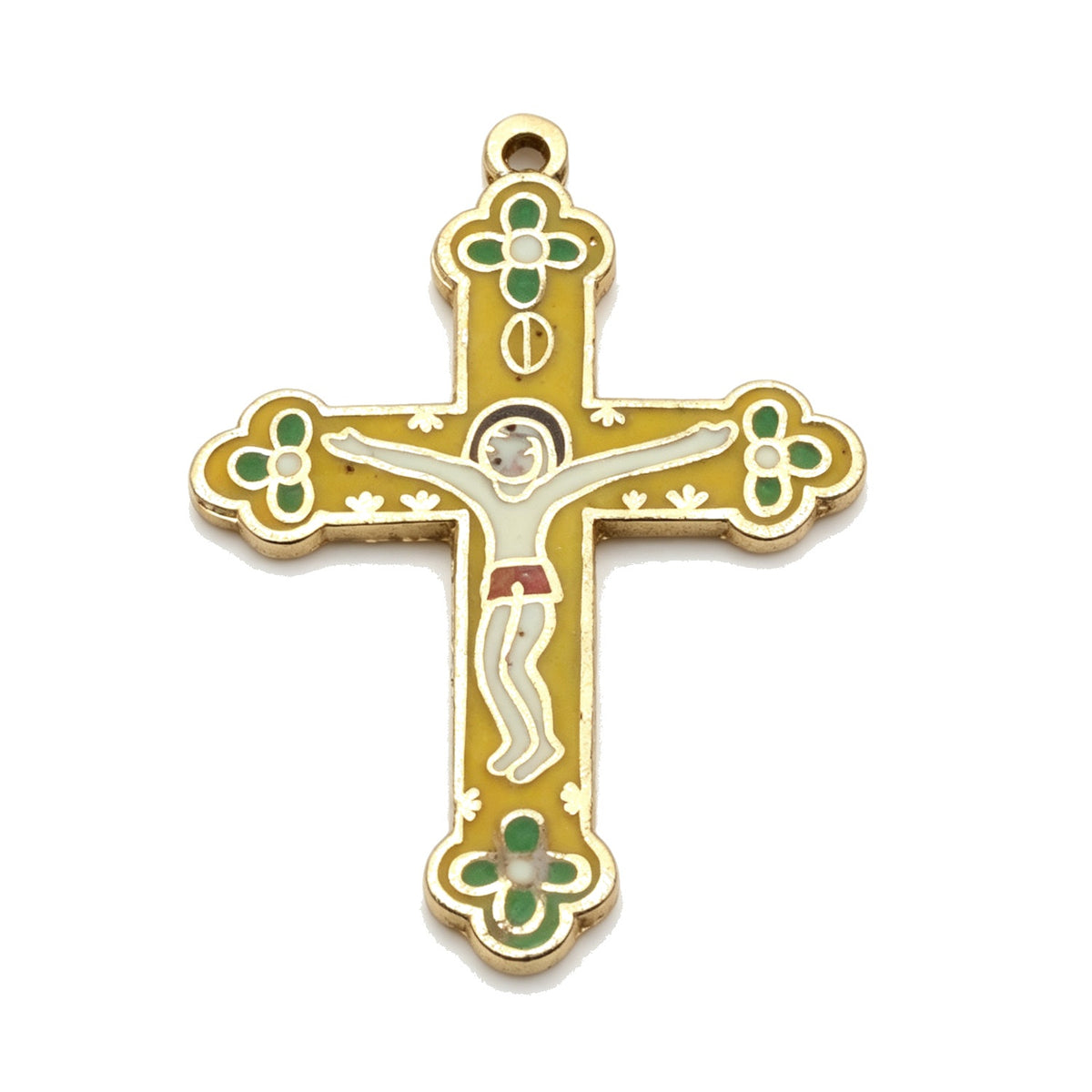 JCJ Vintage Cloisonne Cross Pendant Enamel Charms DIY Jewelry Making