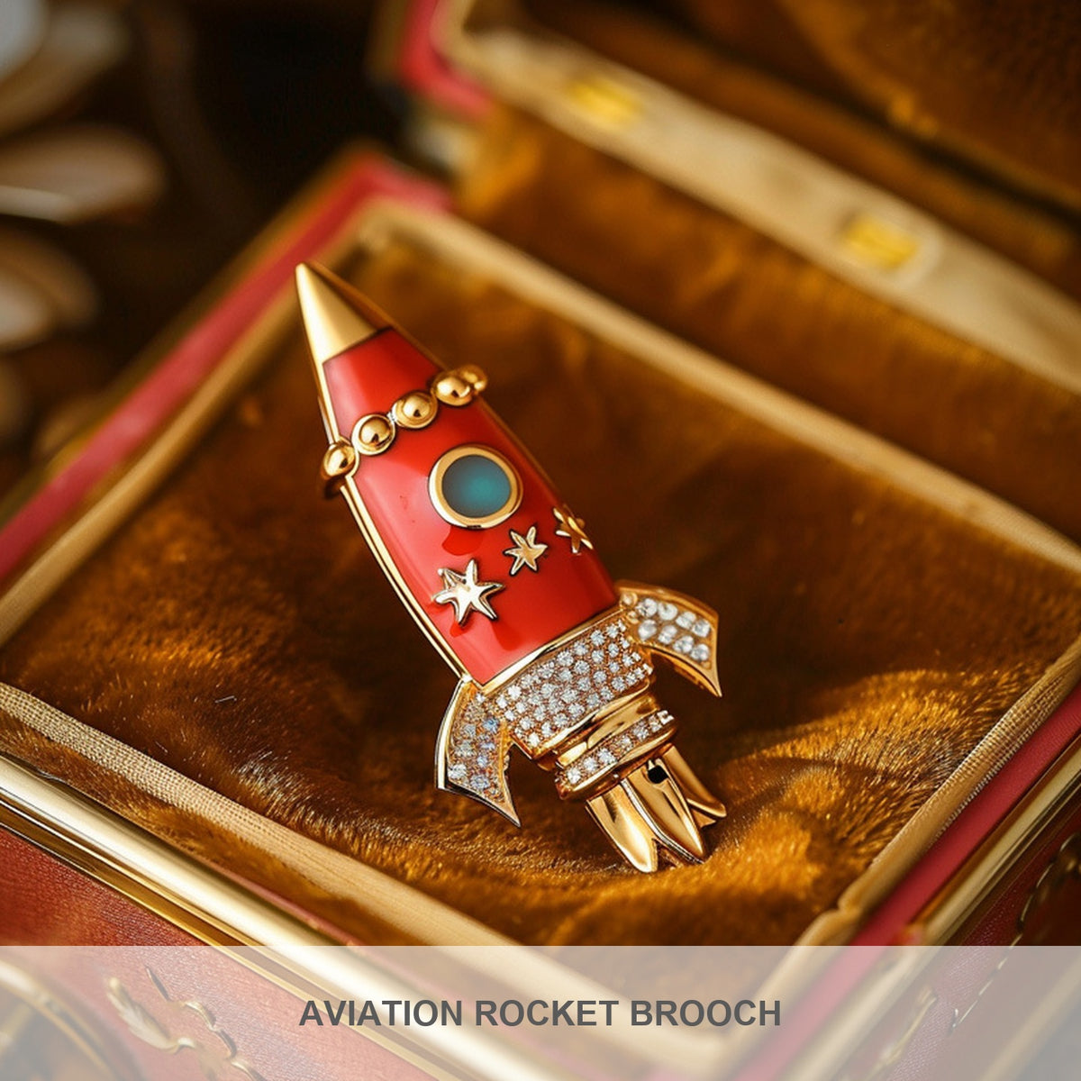 QZY Creative Rocket Brooch Enamel Pin Zodiac Sign Coat Accessory