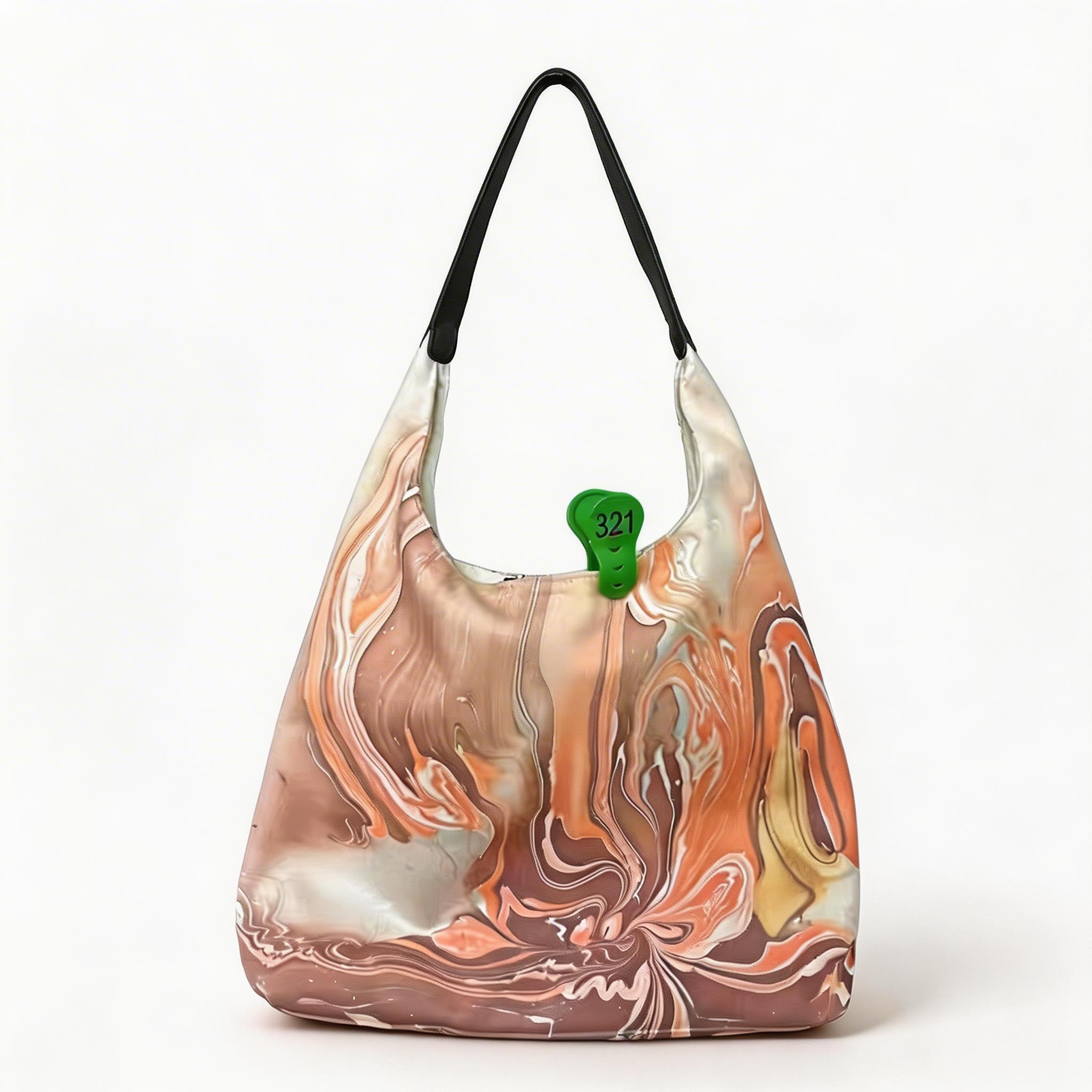 CMB Handcrafted Lacquer Silk Tote Bag