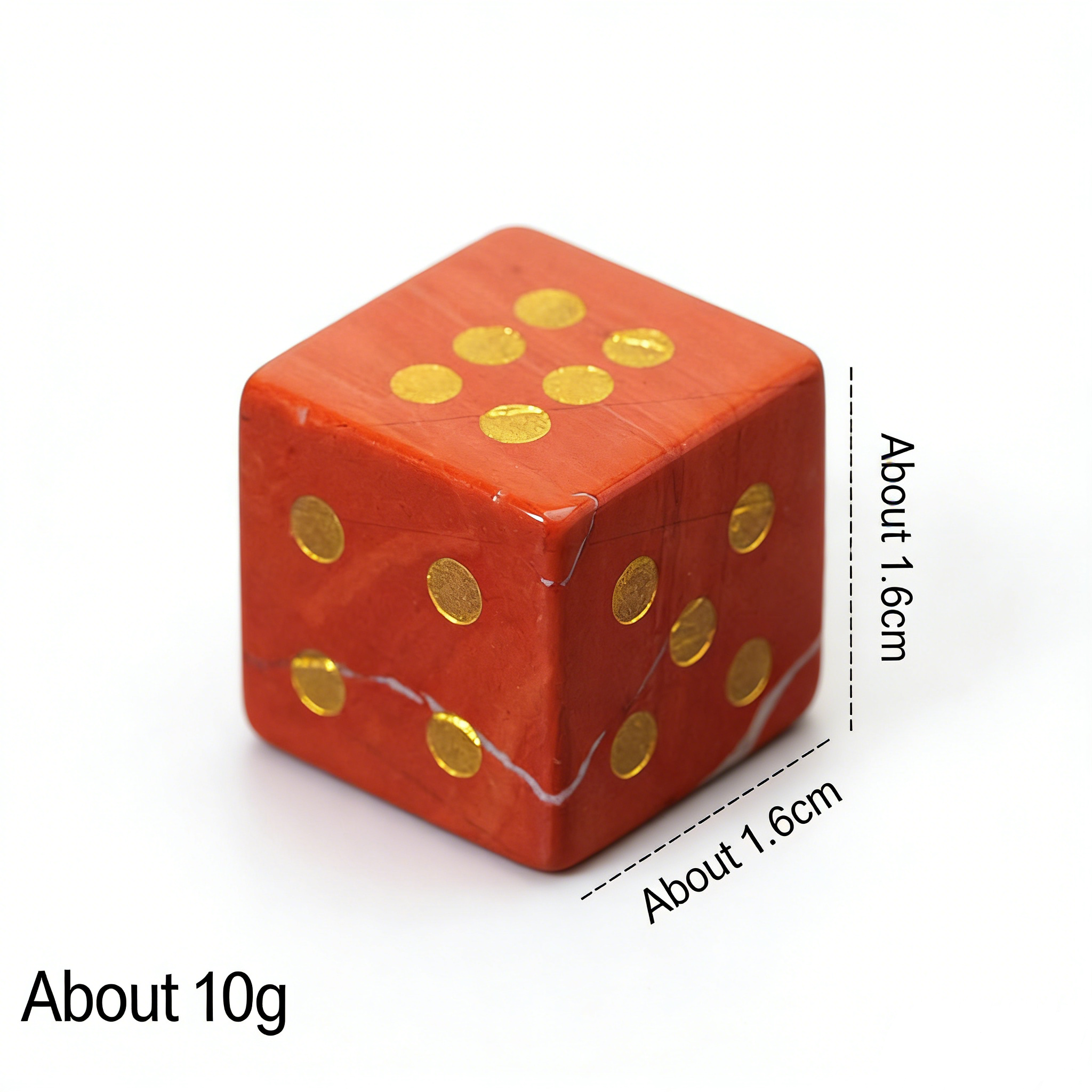 RYS Natural Crystal Gemstone Square Dice | Multi-Material Options, Hand-Carved Gold-Point Collectible & Play Piece