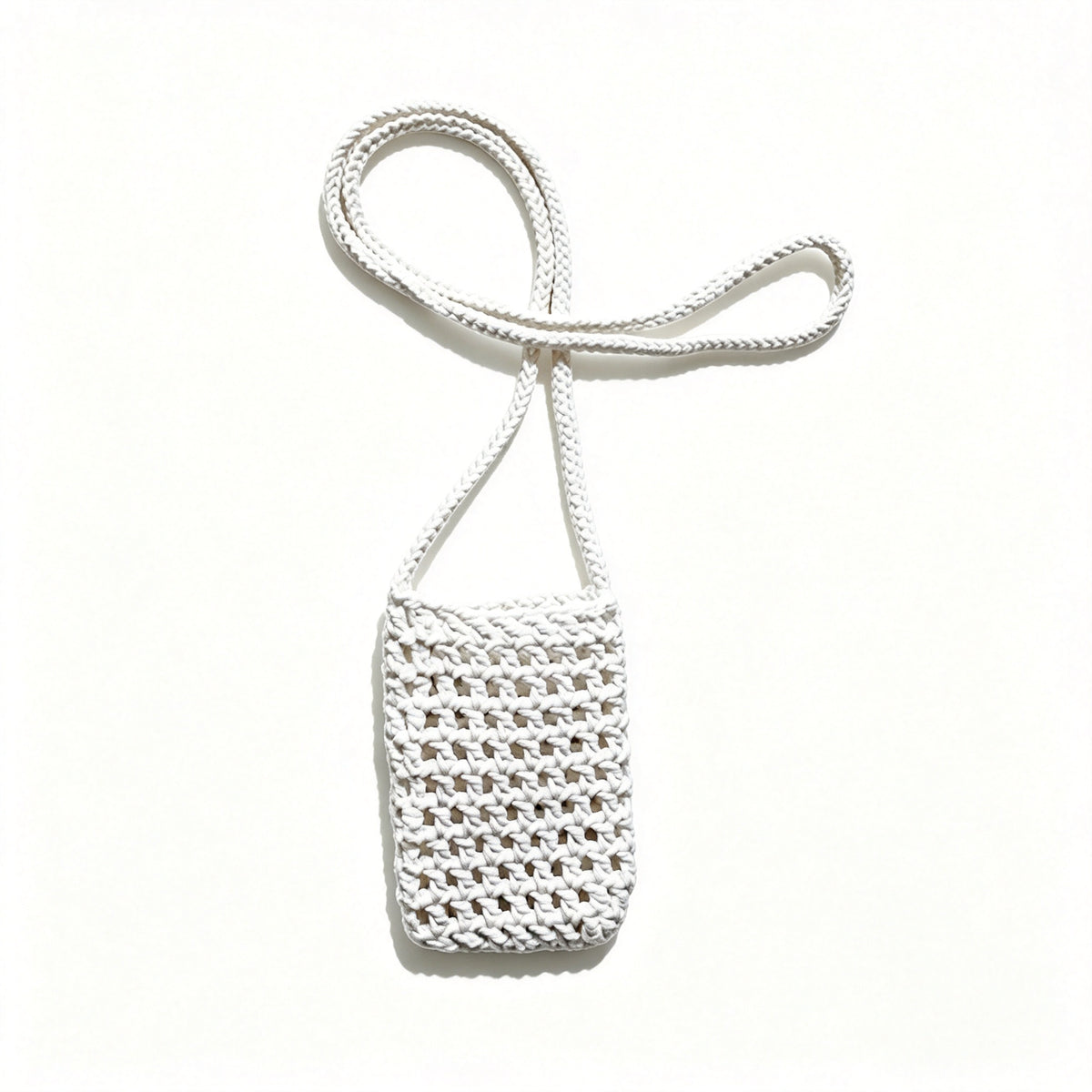 JXG Handwoven Cotton Rope Mini Crossbody Phone Bag