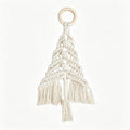 JSE Handwoven Cotton Cord Christmas Tree Wall Hanging Boho Holiday Decor