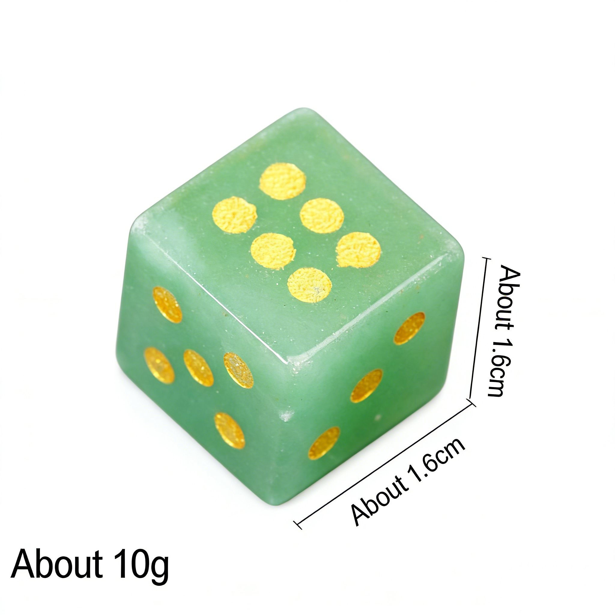 RYS Natural Crystal Gemstone Square Dice | Multi-Material Options, Hand-Carved Gold-Point Collectible & Play Piece