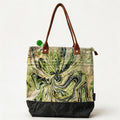 CMB Handcrafted Lacquer Color-Block Canvas Tote Bag