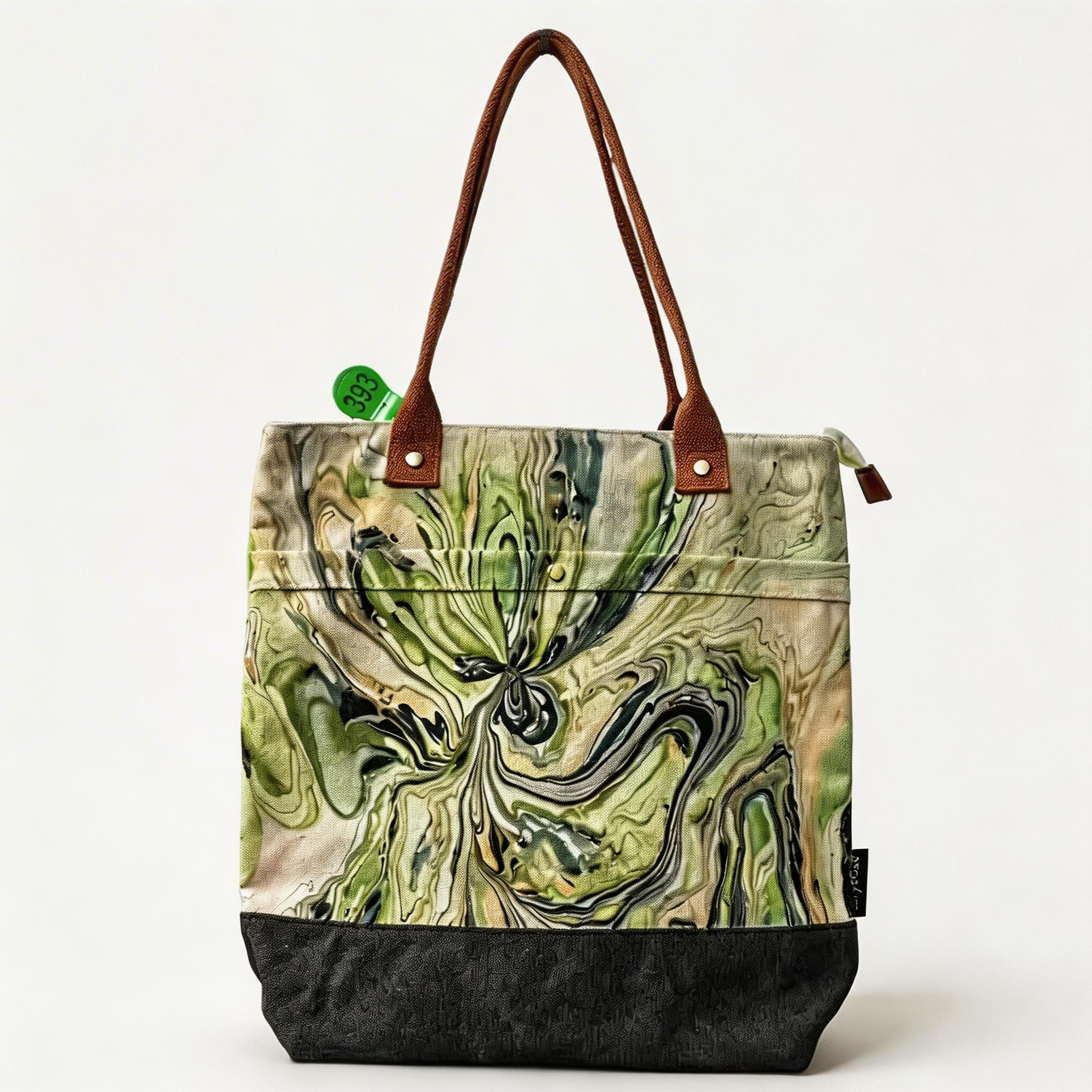 CMB Handcrafted Lacquer Color-Block Canvas Tote Bag