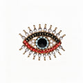 QZY Vintage Evil Eye Rhinestone Brooch Copper Electroplated Women Commute Pin