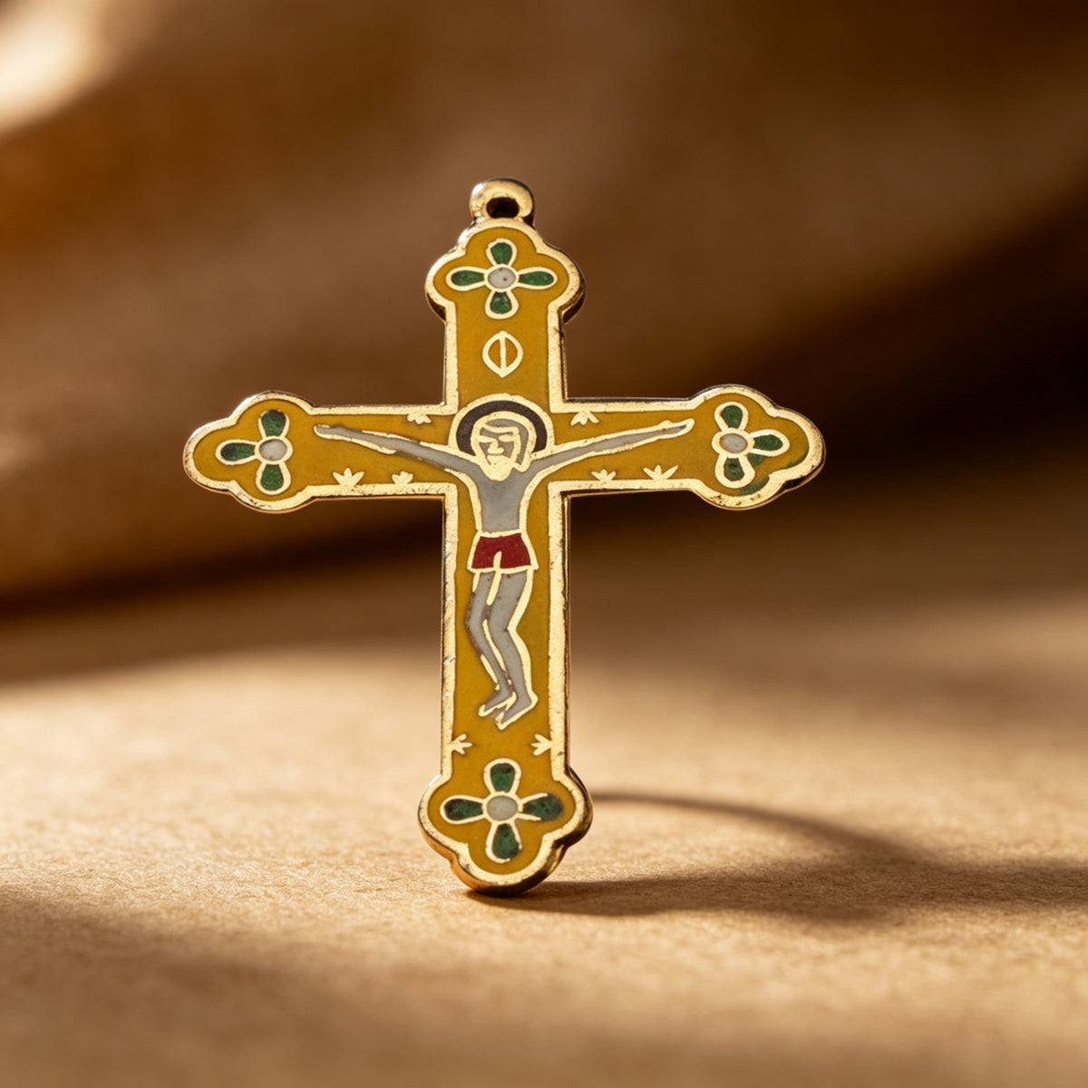 JCJ Vintage Cloisonne Cross Pendant Enamel Charms DIY Jewelry Making