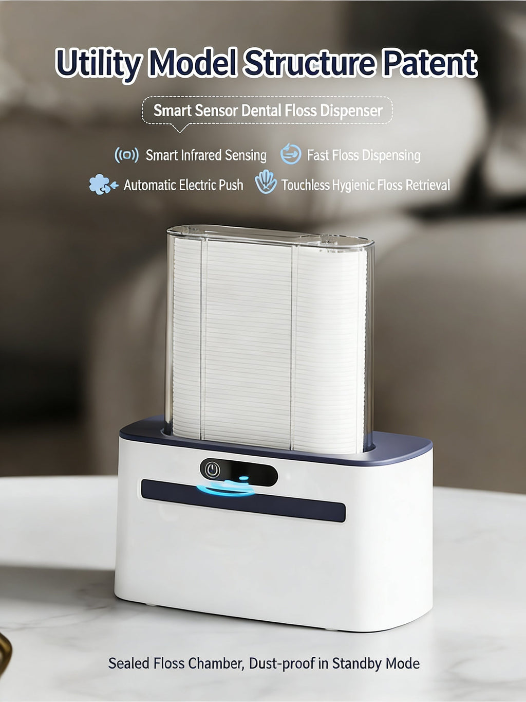 EST Automatic Sensor Dental Floss Dispenser with Refillable Floss Picks