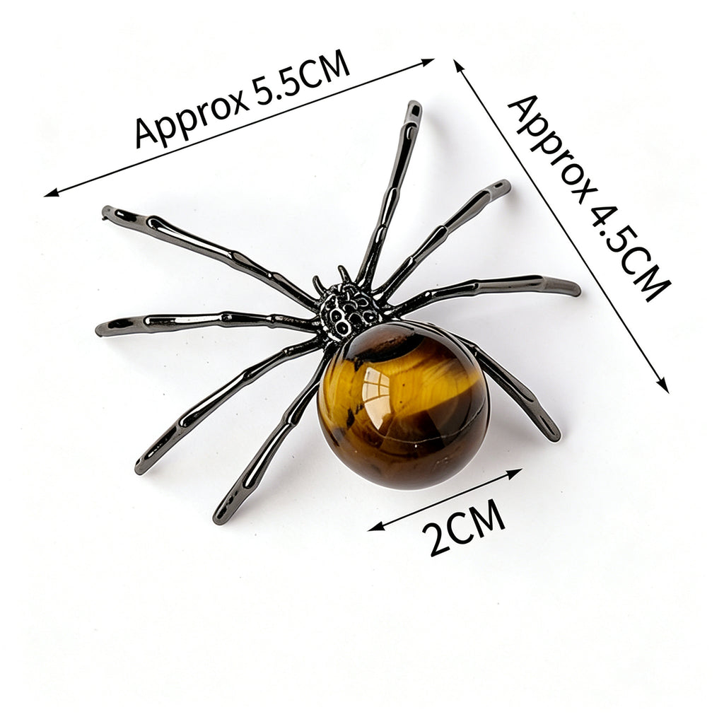 RYS Natural Crystal Ball Alloy Spider Figurine