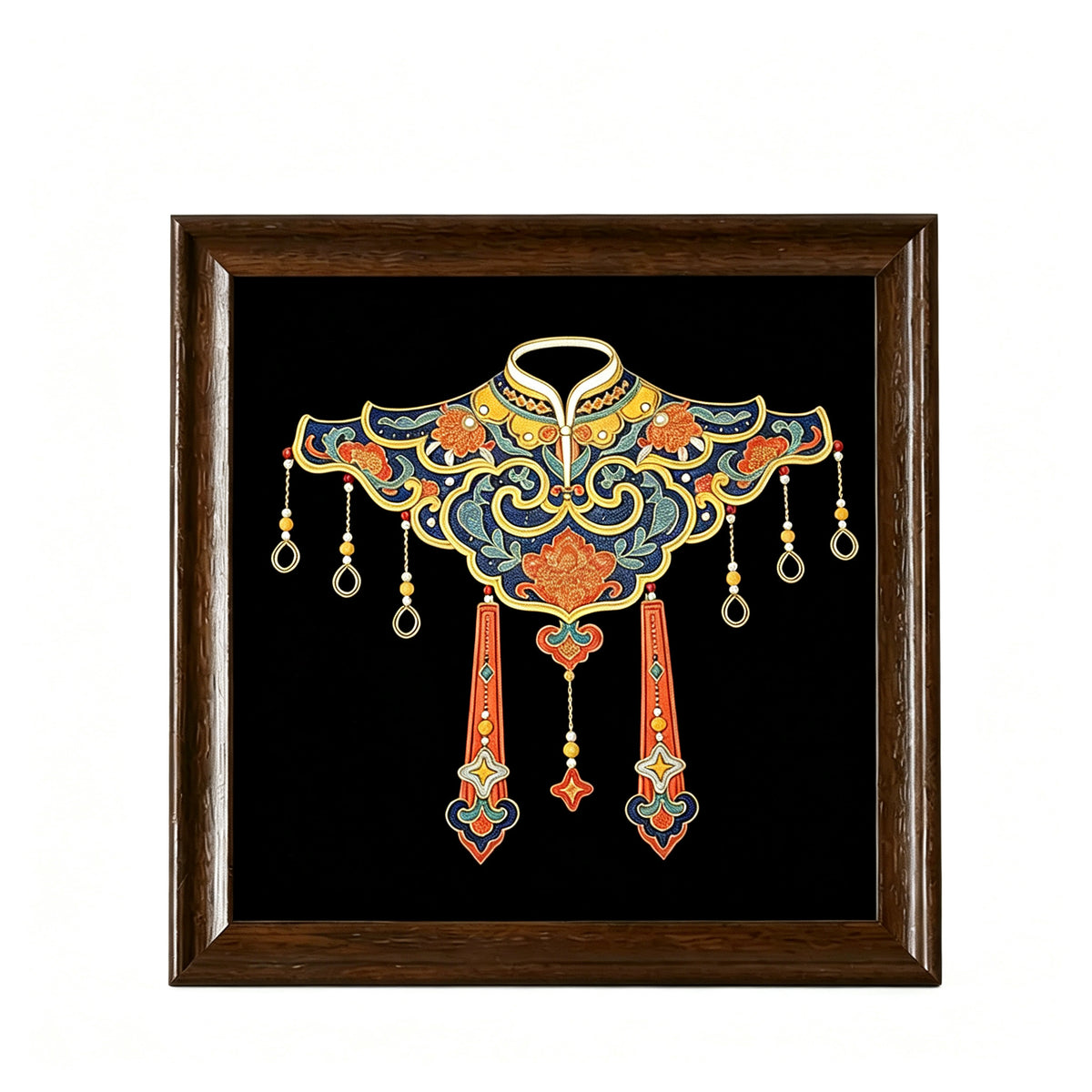 PXWG Chinese Cloud Shoulder Cloisonne DIY Craft Kit Non‑Heritage Enamel Wire Painting Handmade Cultural Activity Gift Home Wall Decor Ornament