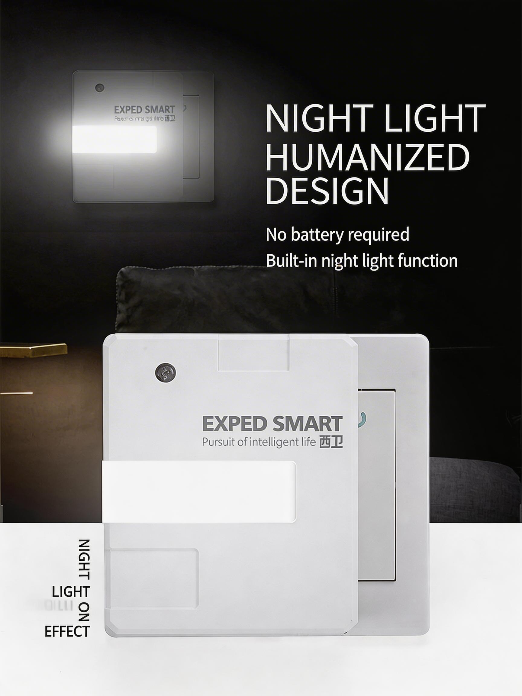 EST Self-Powered Wireless Doorbell with Night Light, Waterproof No Battery Door Bell Chime Kit, Long Range Strong Signal for Home & Office