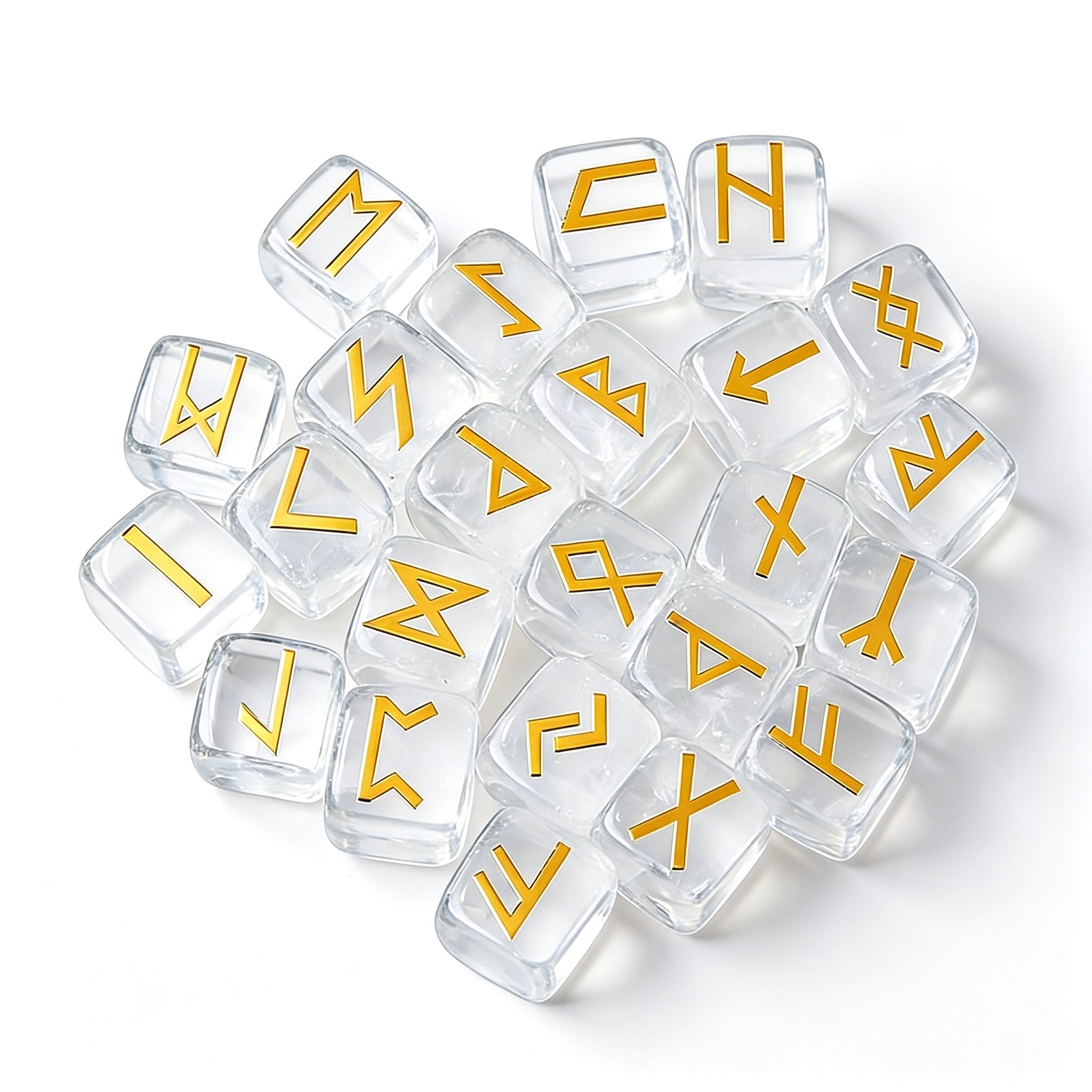 RYS 25pcs Crystal Rune Stones Set, Obsidian Divination Kit with Gift Box (24 Runes + 1 Blank Stone)