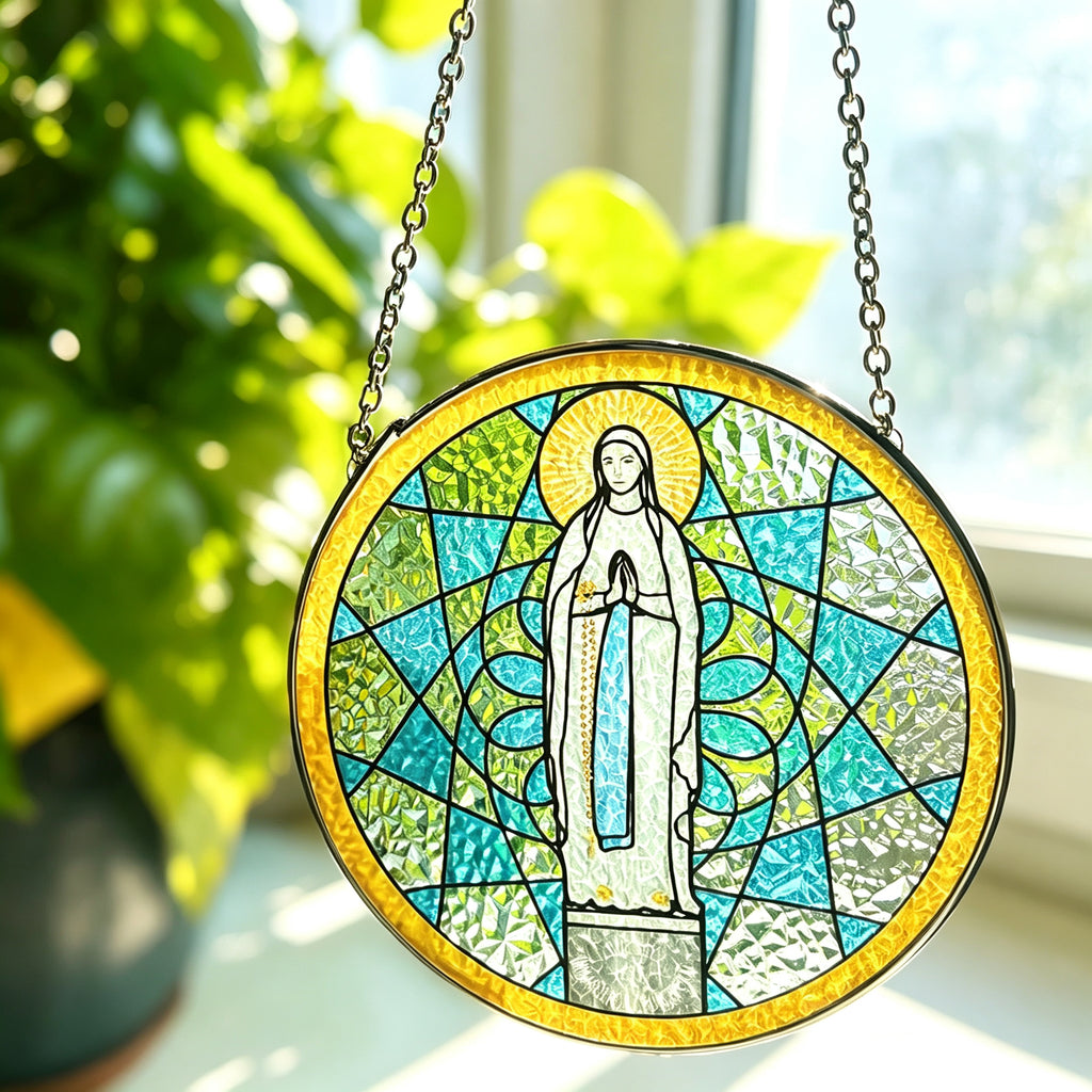 YAP Stained Glass Hanging Ornament Window Suncatcher Home Villa Wall Hanging Decor