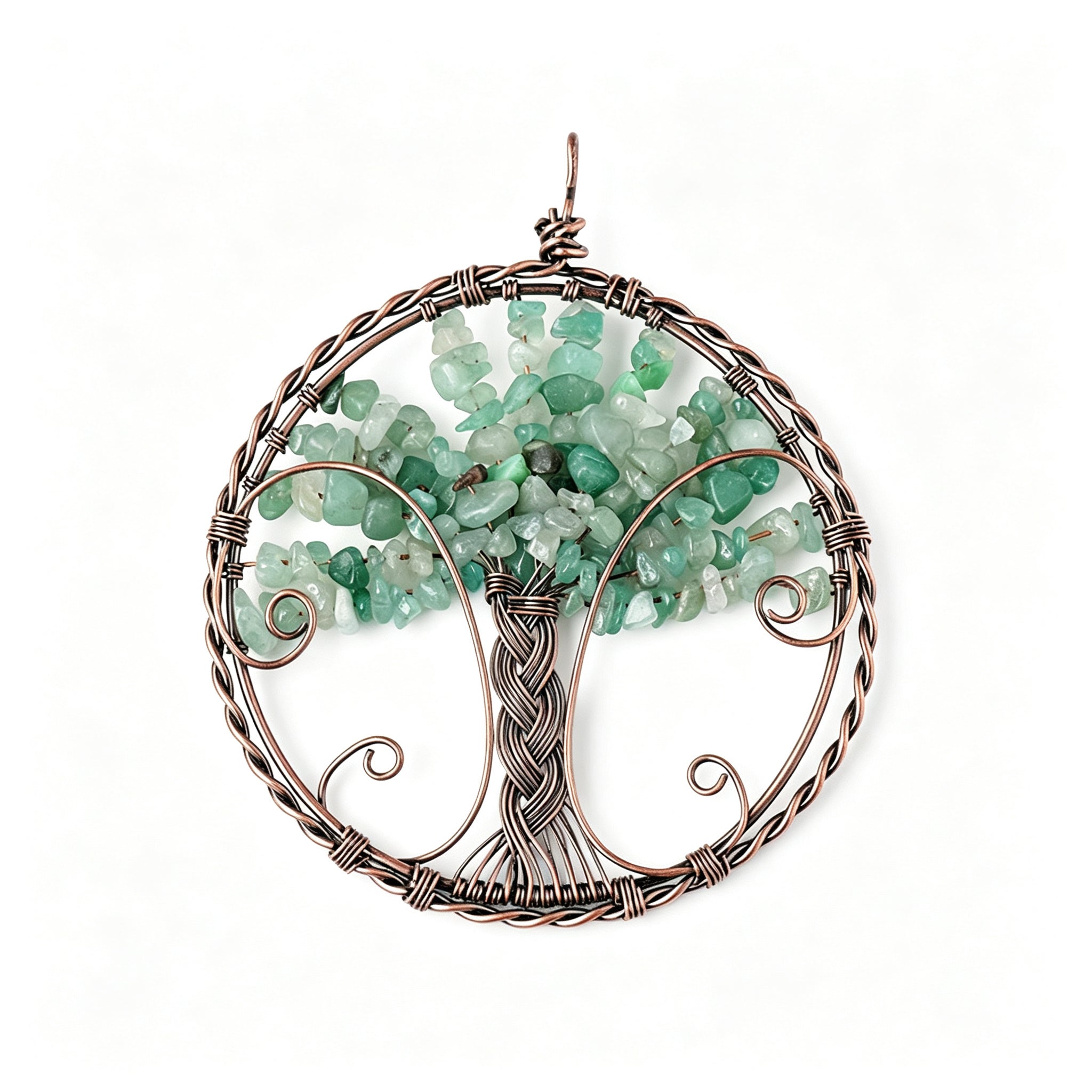 RYS Natural Crystal Chips Tree of Life Pendant Car Hanging