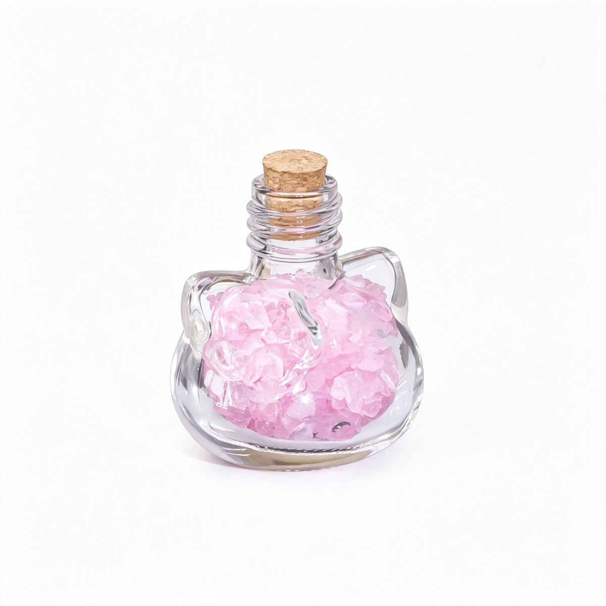 RYS Natural Crystal Chips Wish Bottle Cat Skull Shaped Glass Cork Bottle Halloween Home Decor Gift