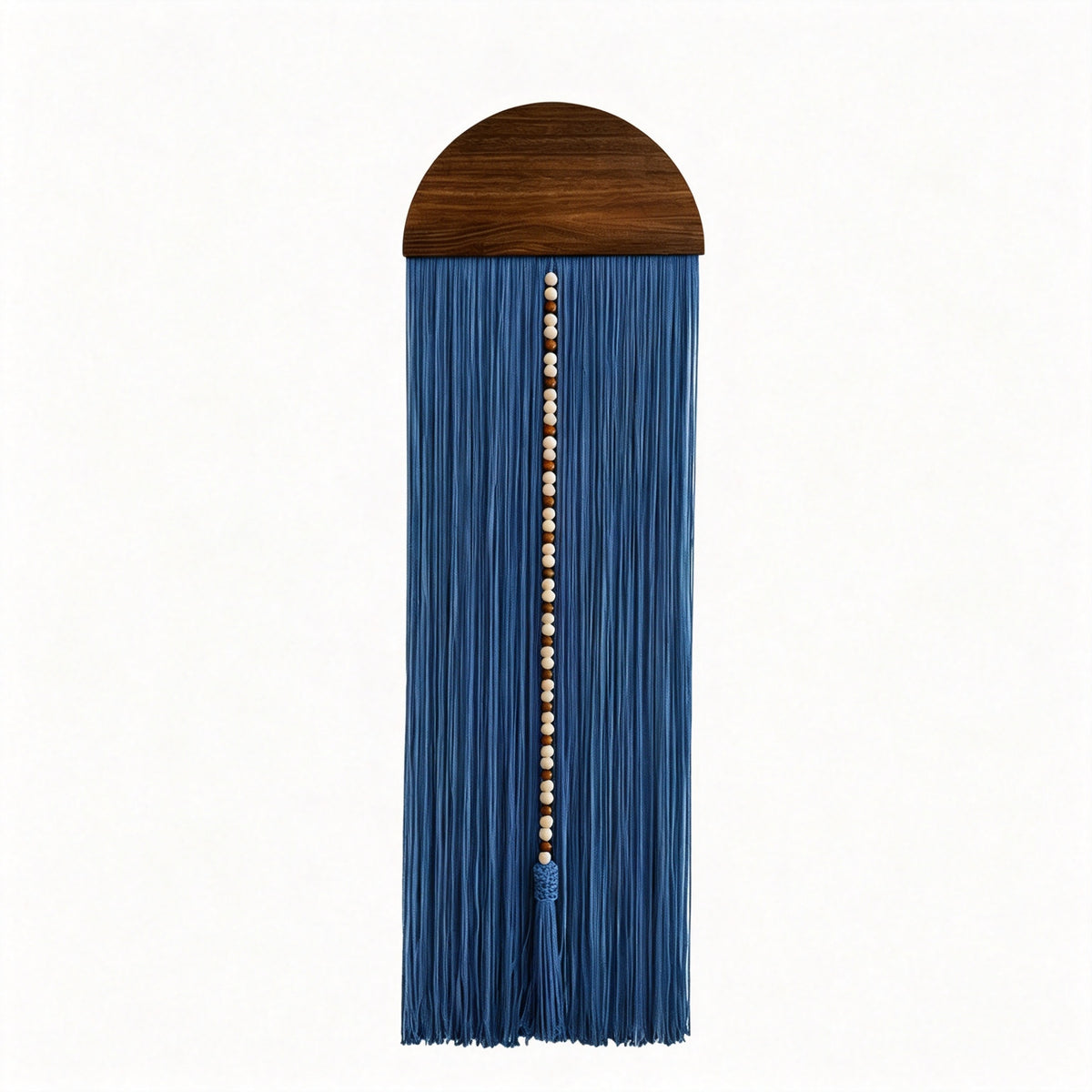 JXG Handwoven Macrame Wall Hanging Half‑Round Wood Board Tassel Tapestry Boho Wall Decor for Living Room Bedroom Cafe