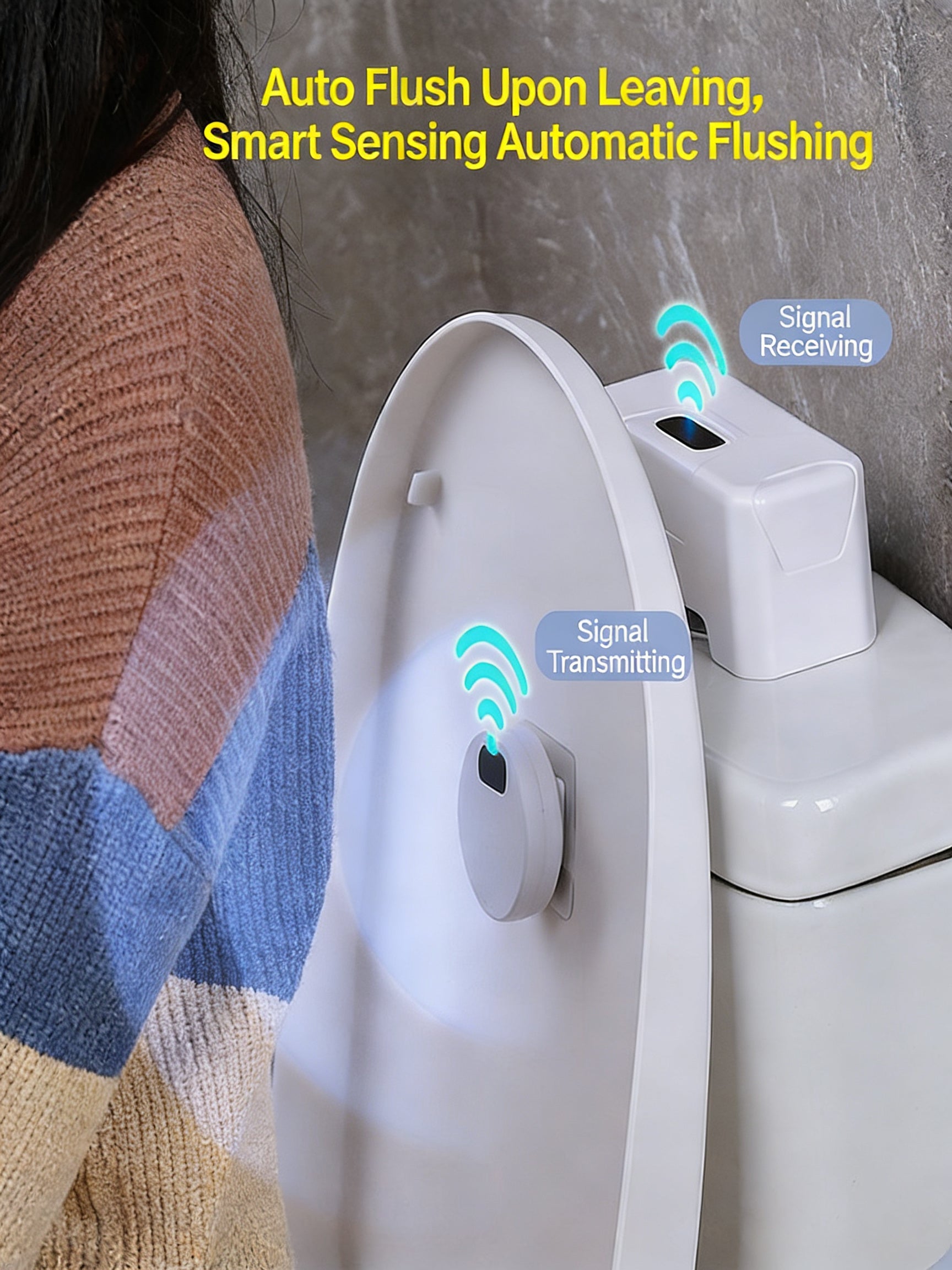 EST Rechargeable Infrared Motion Sensor Toilet Flush Kit | Automatic Hands-Free Toilet Flusher