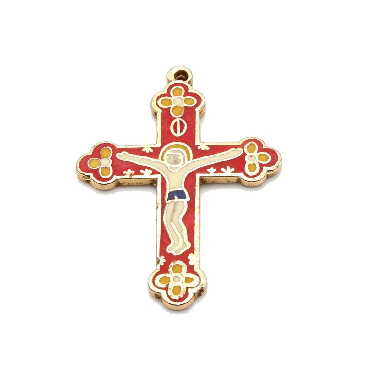 JCJ Vintage Cloisonne Cross Pendant Enamel Charms DIY Jewelry Making