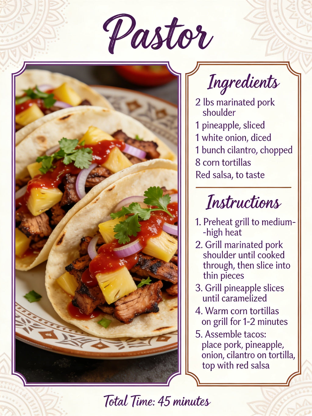 SML Mexcico 34 Bilingual Electronic Recipe Collection (Customizable Language) | HD Steps + Ingredient List + Google Drive Easy Download