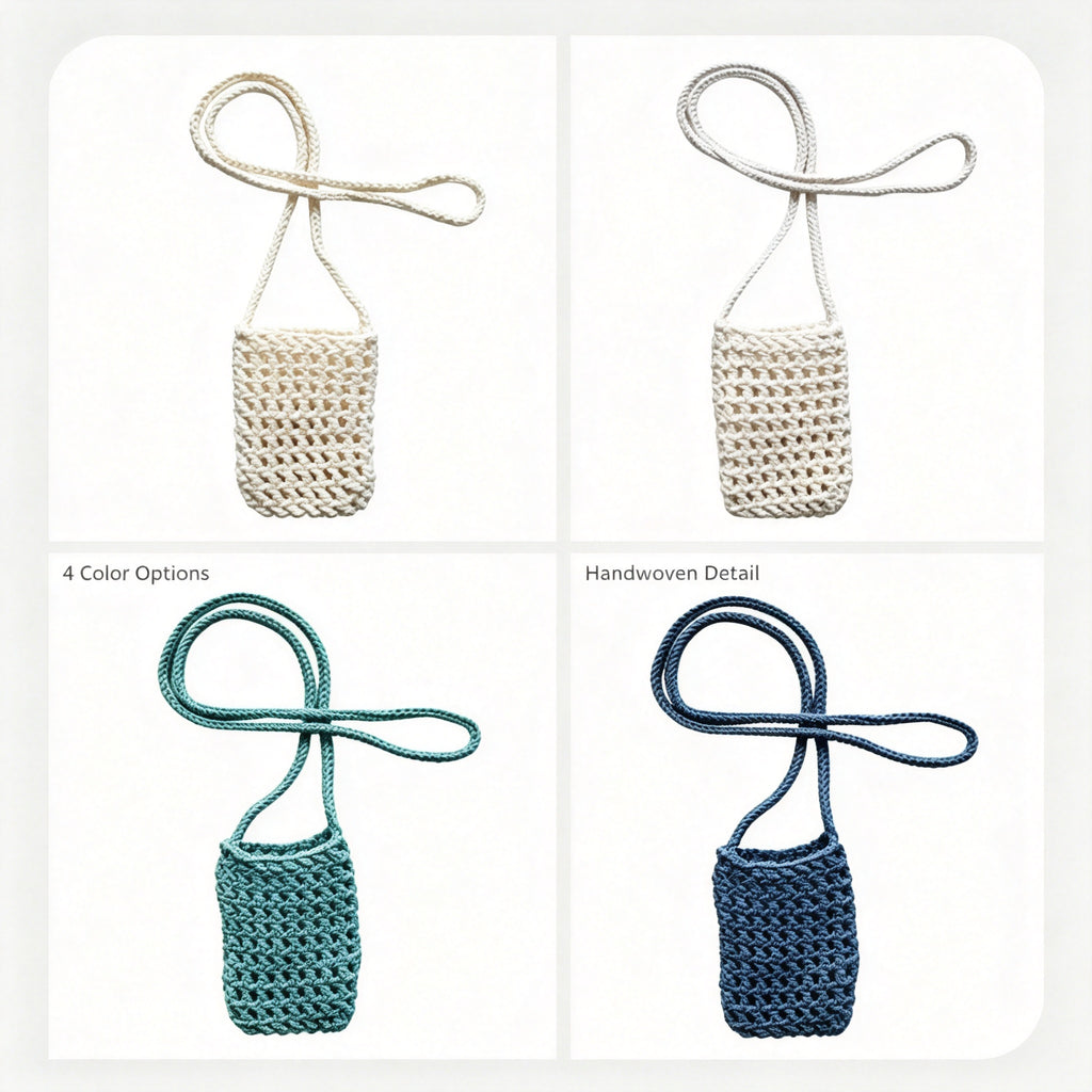 JXG Handwoven Cotton Rope Mini Crossbody Phone Bag