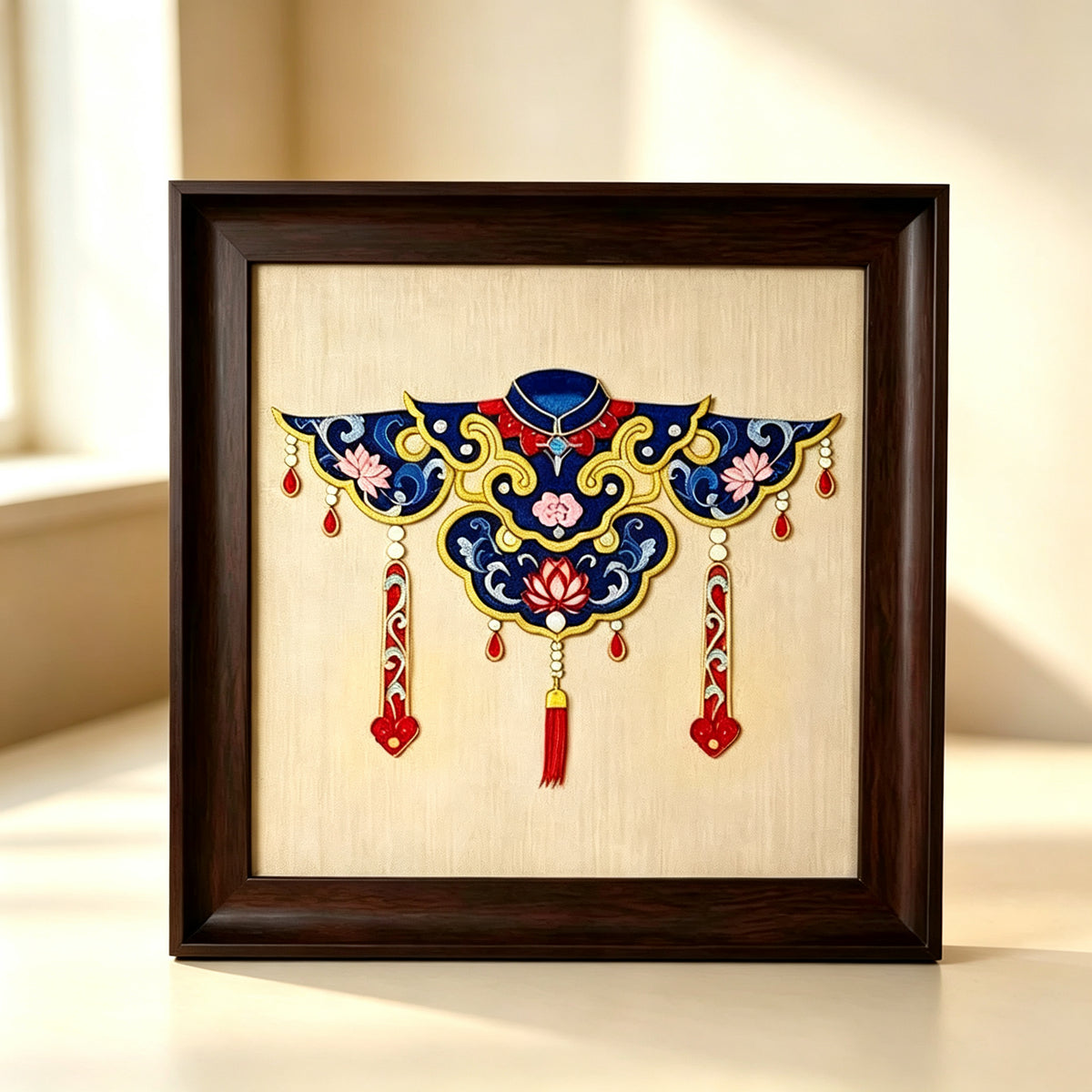 PXWG Chinese Cloud Shoulder Cloisonne DIY Craft Kit Non‑Heritage Enamel Wire Painting Handmade Cultural Activity Gift Home Wall Decor Ornament