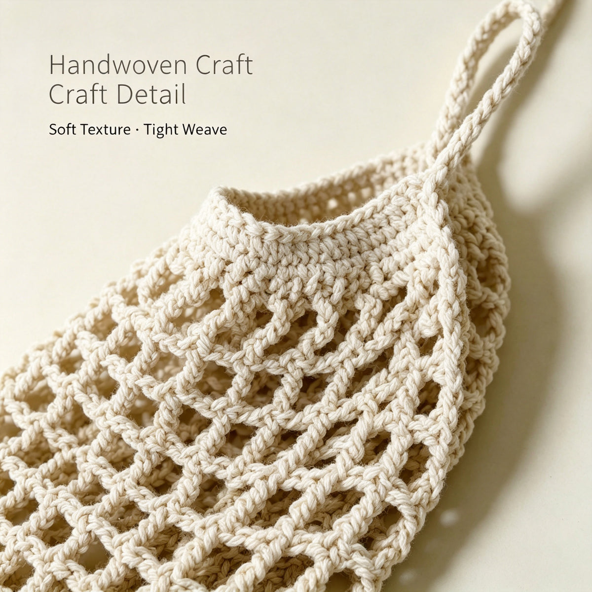 JXG Handwoven Cotton Storage Net Bag Wall Hanging Fruit Vegetable Organizer Ins Style Home Decor