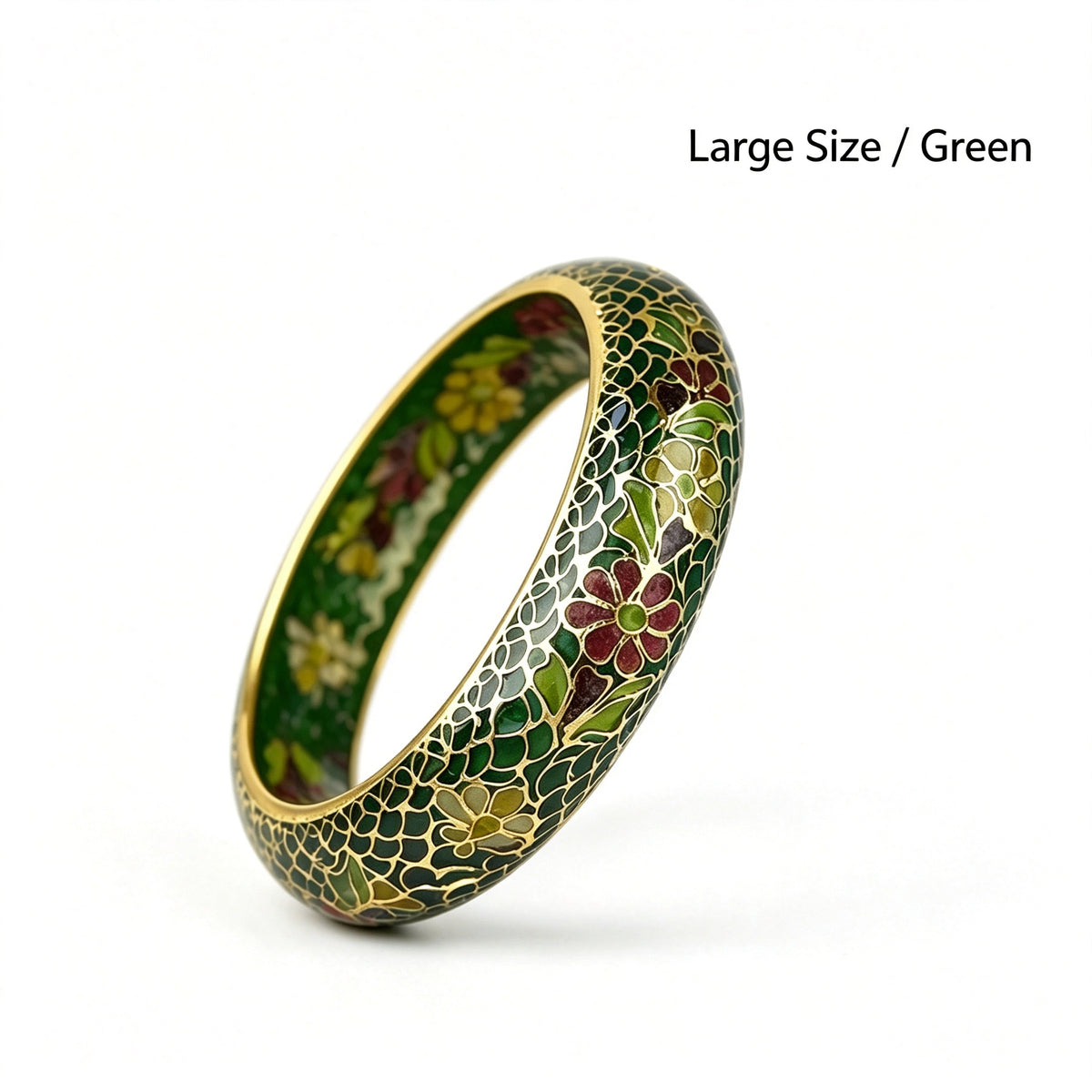 JCJ Vintage Beijing Hollow Cloisonne Bangle, Intricate Handmade Filigree Enamel Collectible Bracelet for Premium Gifting