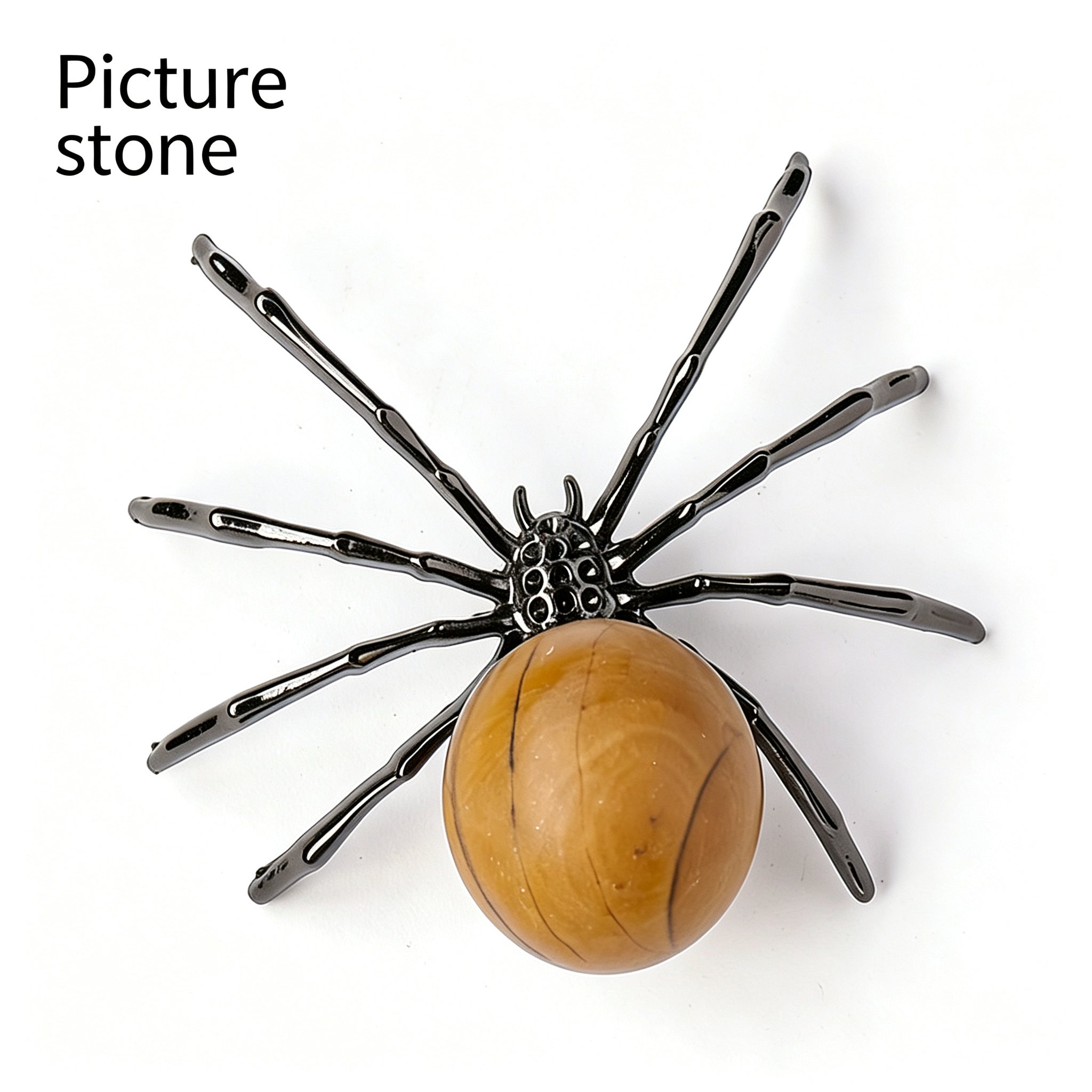 RYS Natural Crystal Ball Alloy Spider Figurine