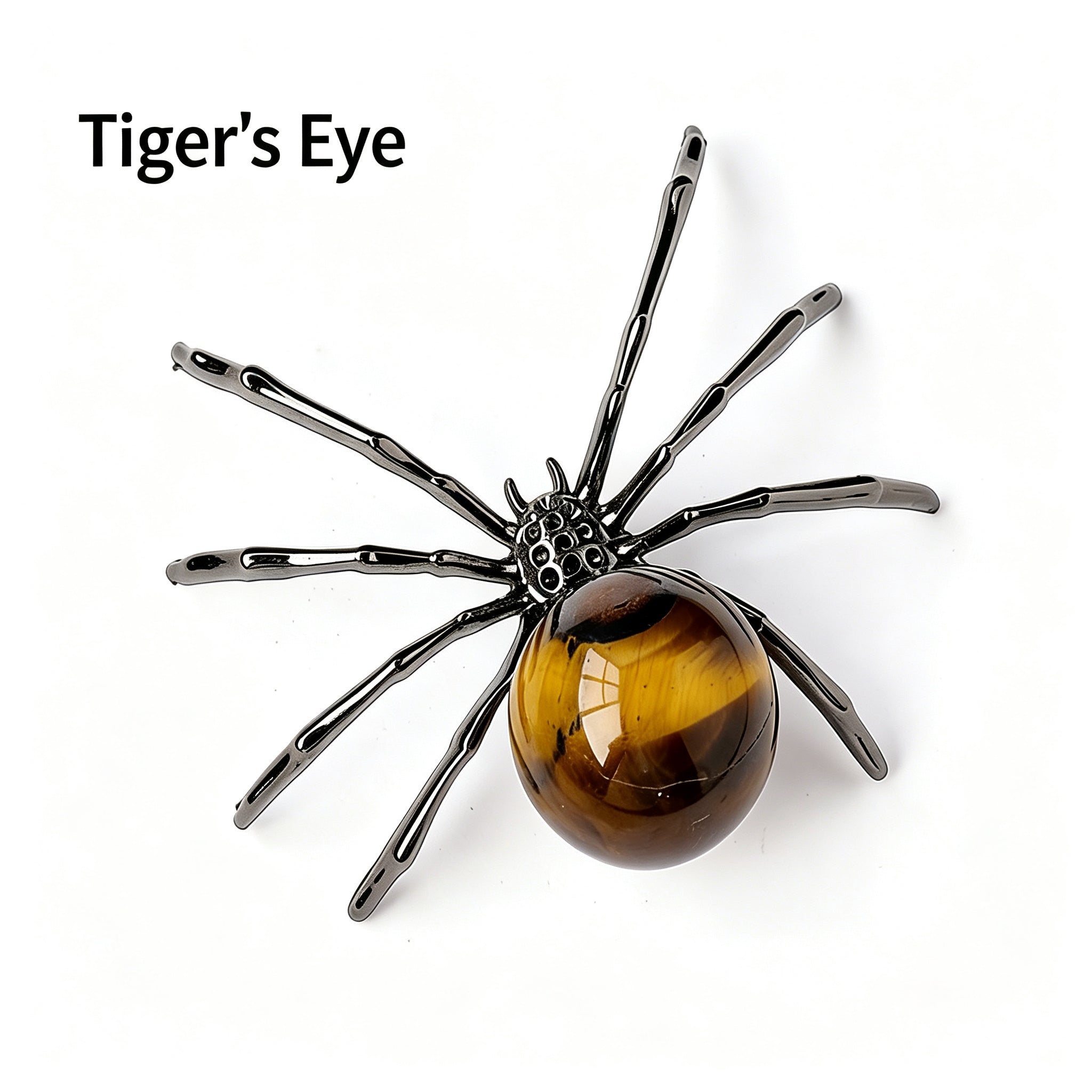 RYS Natural Crystal Ball Alloy Spider Figurine