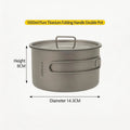 SNR Ultraleichtes Titan-Camping-Kochgeschirr mit Klappgriff | Tragbares Outdoor-Kochgeschirr für 1-2 Personen