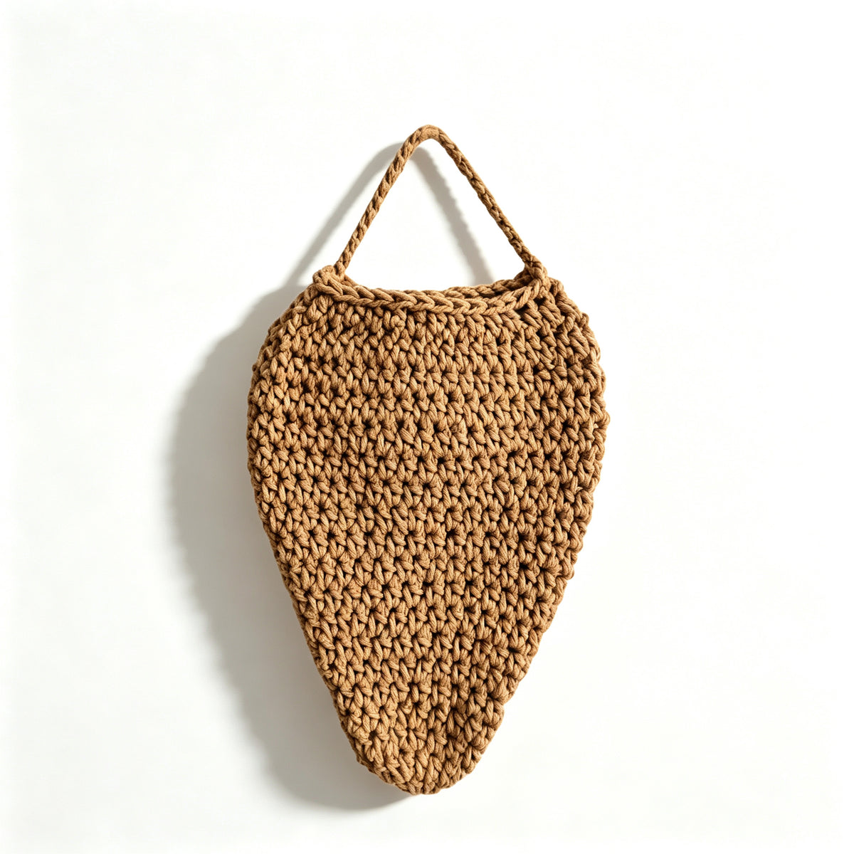 JXG Handwoven Cotton Strawberry Shape Wall Hanging Storage Bag Kitchen Fruit Vegetable Organizer Ins Home Decor