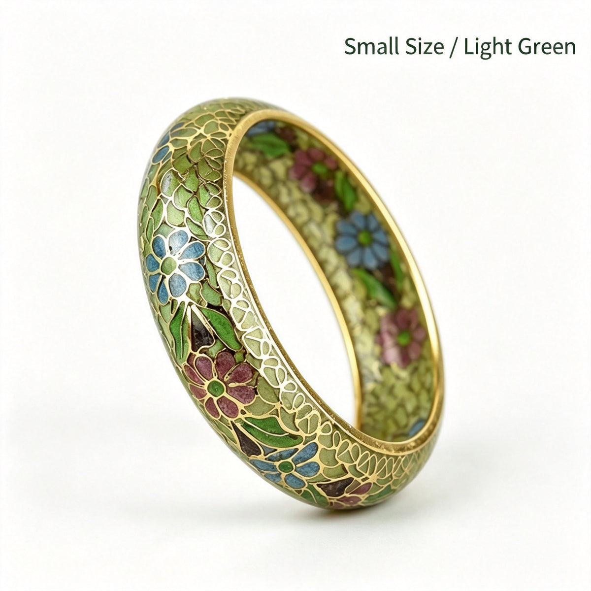 JCJ Vintage Beijing Hollow Cloisonne Bangle, Intricate Handmade Filigree Enamel Collectible Bracelet for Premium Gifting