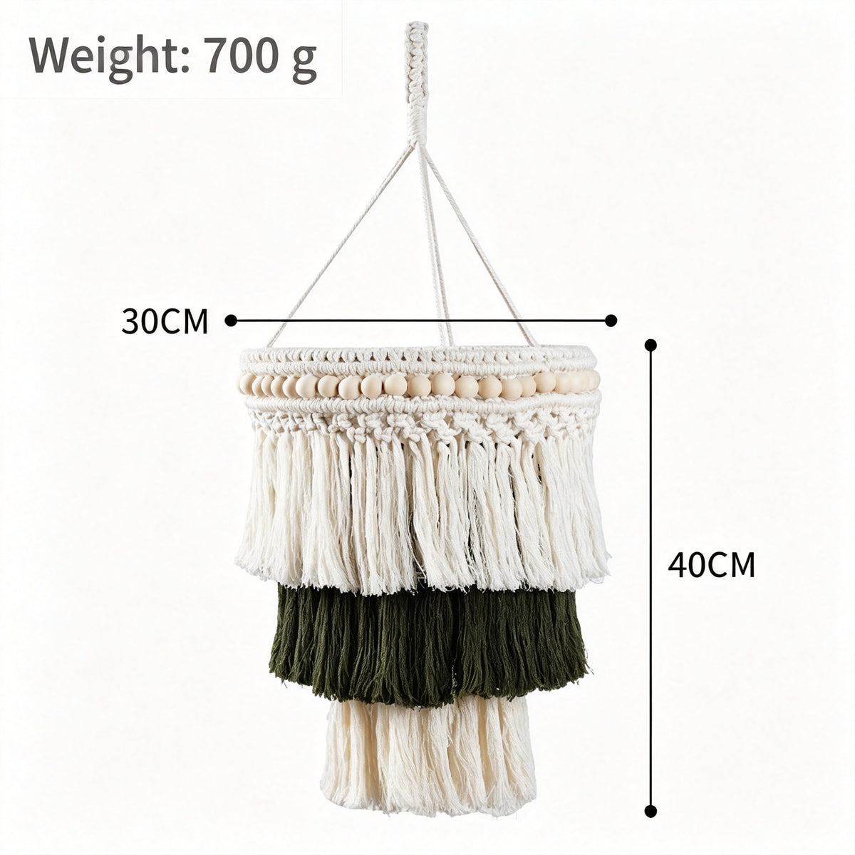 JSE Boho Hand Woven Cotton Linen Pendant Lampshade Tassel Ceiling Lamp Cover for Home Decor