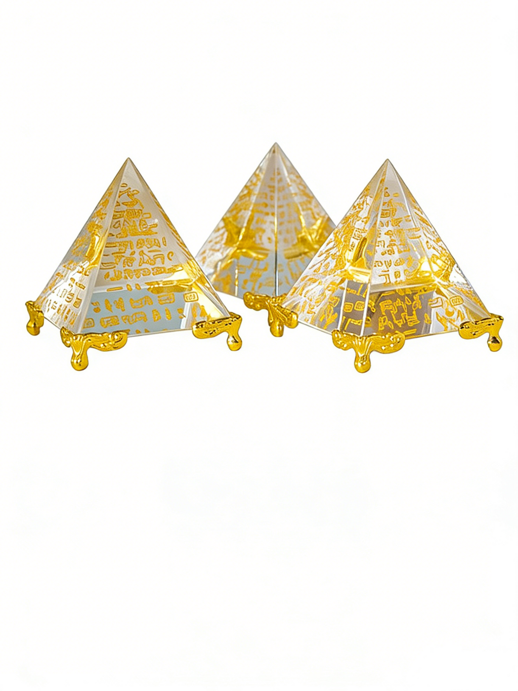 RYS Natural Obsidian & Clear Quartz Crystal Pyramid with Engraved Sutra | Meditation Energy Tower for Healing & Spiritual Decor