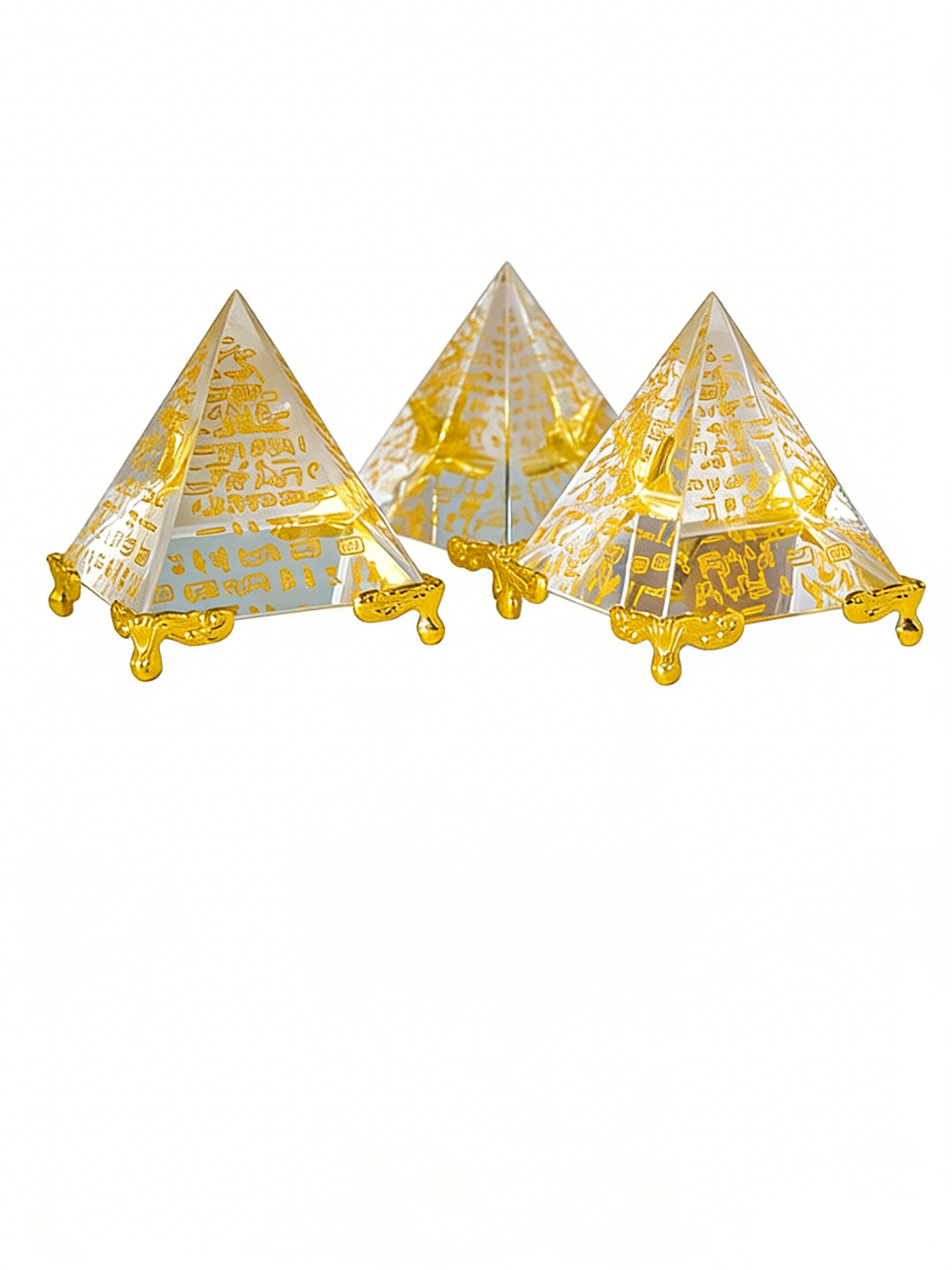 RYS Natural Obsidian & Clear Quartz Crystal Pyramid with Engraved Sutra | Meditation Energy Tower for Healing & Spiritual Decor