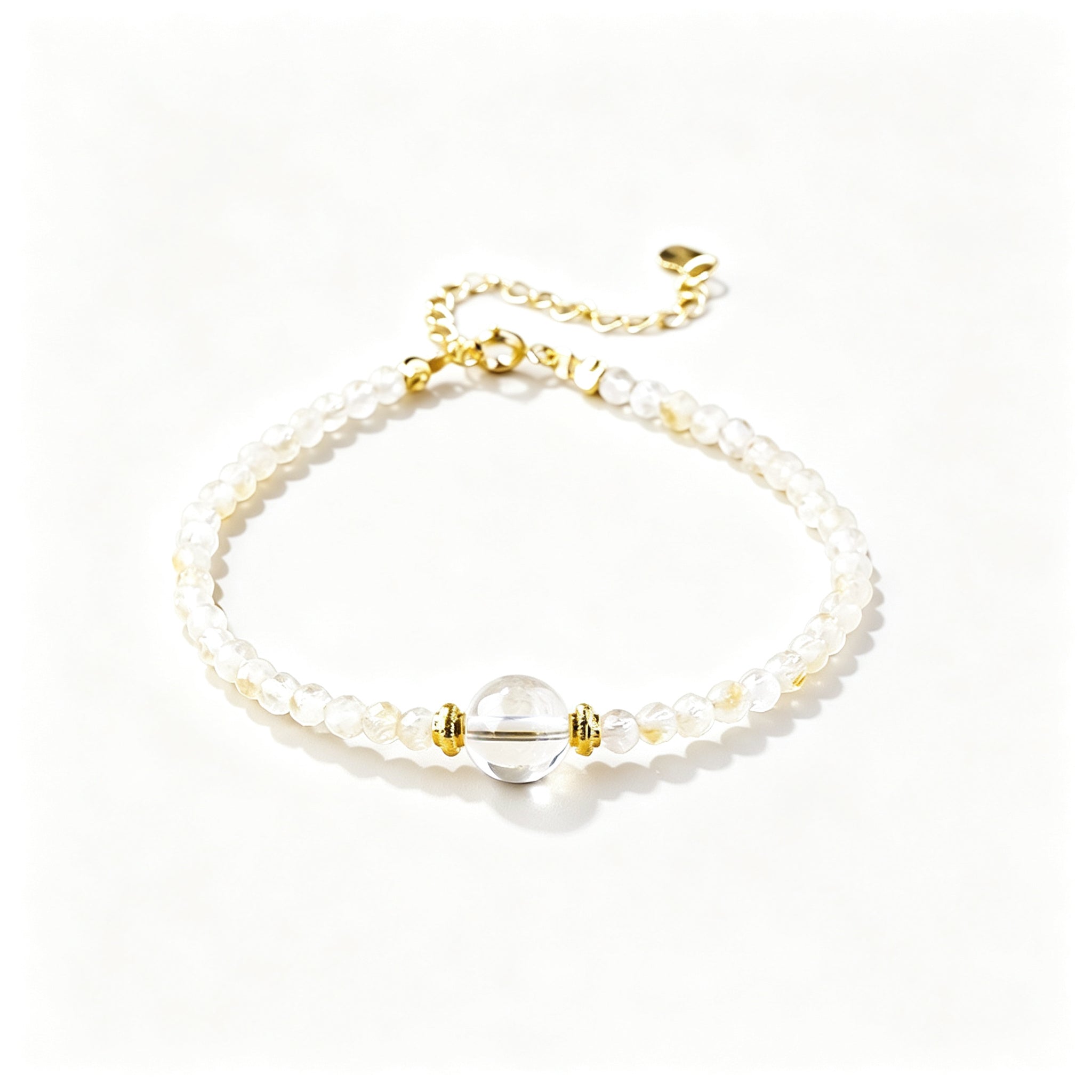 RYS Natural Mixed Crystal Single Strand Bracelet 3-3.5+8mm Round Bead Minimalist Jewelry Gift